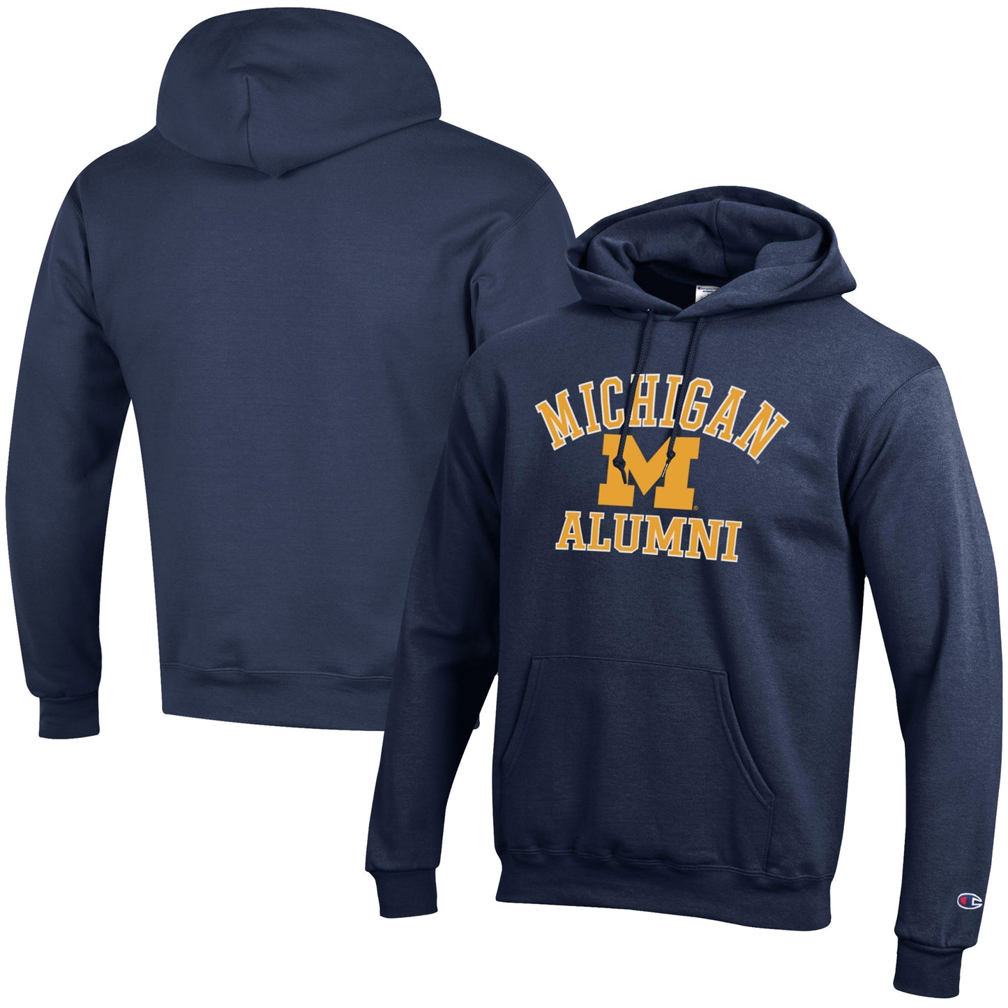 Men's Champion Navy Michigan Wolverines Alumni Logo Pullover Hoodie