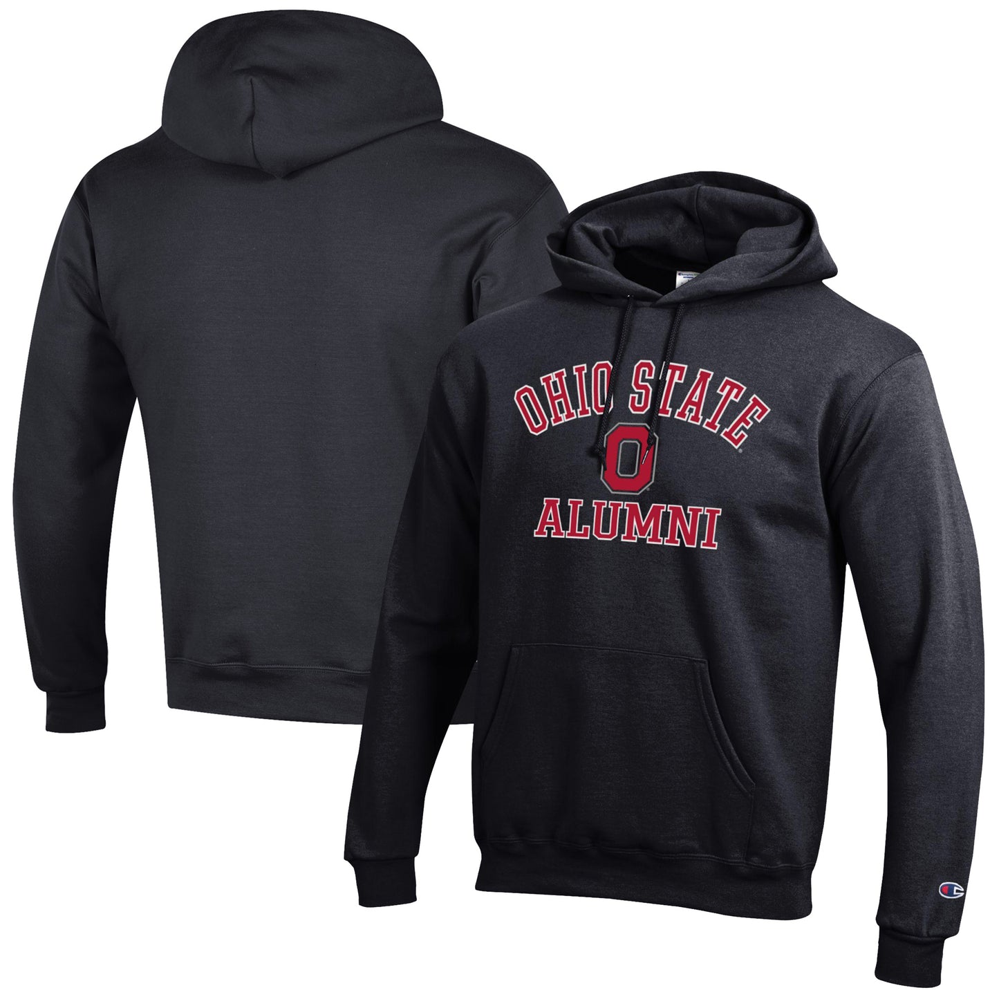 Men's Champion Black Ohio State Buckeyes Alumni Logo Pullover Hoodie