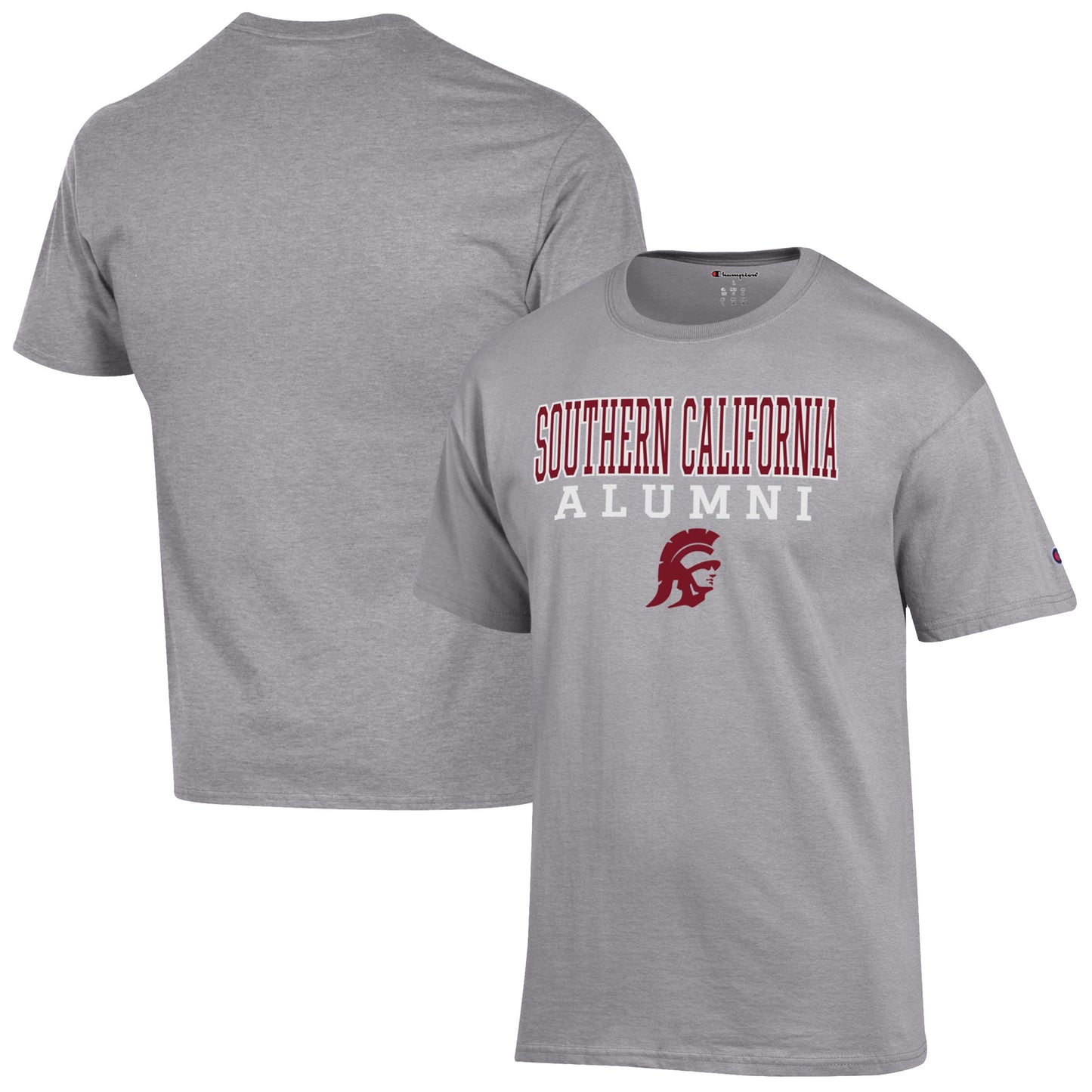Men's Champion Gray USC Trojans Alumni Logo Stack T-Shirt