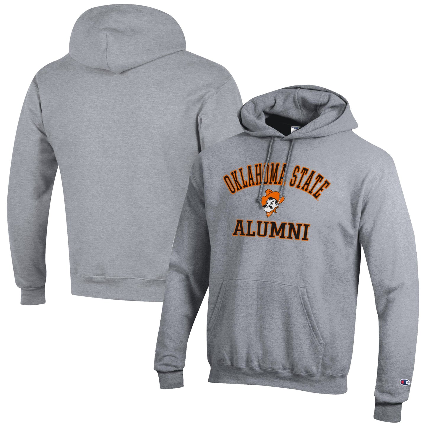 Men's Champion Gray Oklahoma State Cowboys Alumni Logo Pullover Hoodie