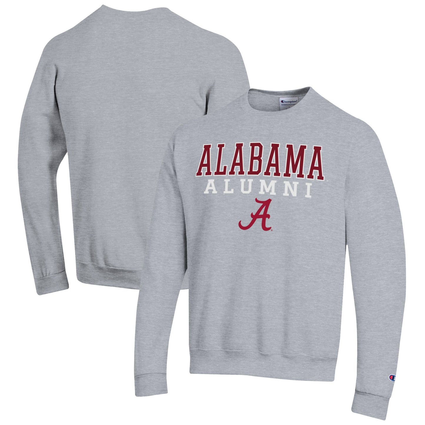 Men's Champion Gray Alabama Crimson Tide Alumni Logo Pullover Sweatshirt