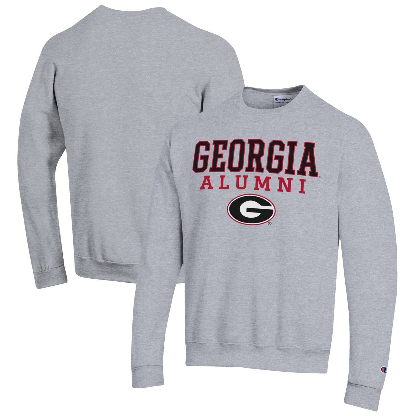 Men's Champion Gray Georgia Bulldogs Alumni Logo Pullover Sweatshirt