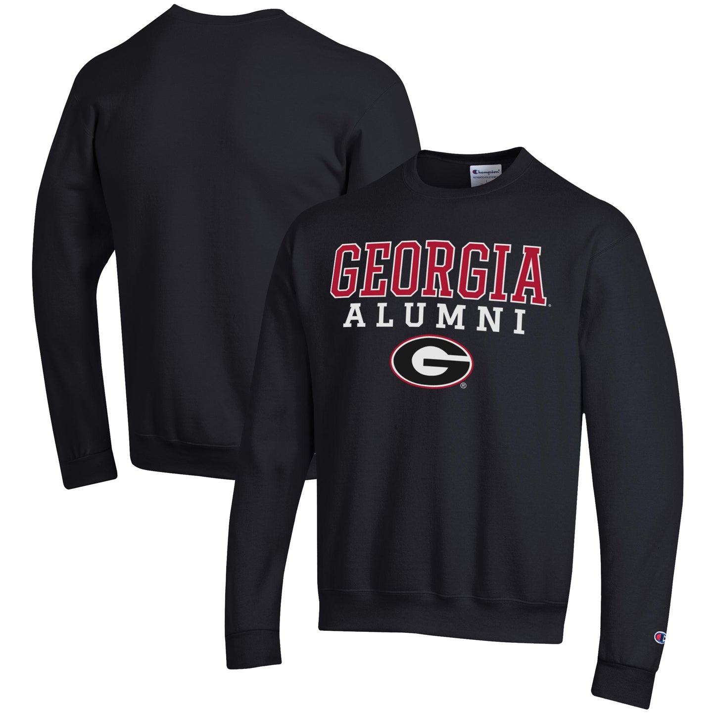 Men's Champion Black Georgia Bulldogs Alumni Logo Pullover Sweatshirt
