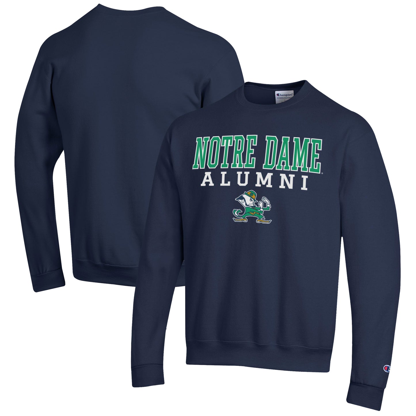 Men's Champion Navy Notre Dame Fighting Irish Alumni Logo Pullover Sweatshirt