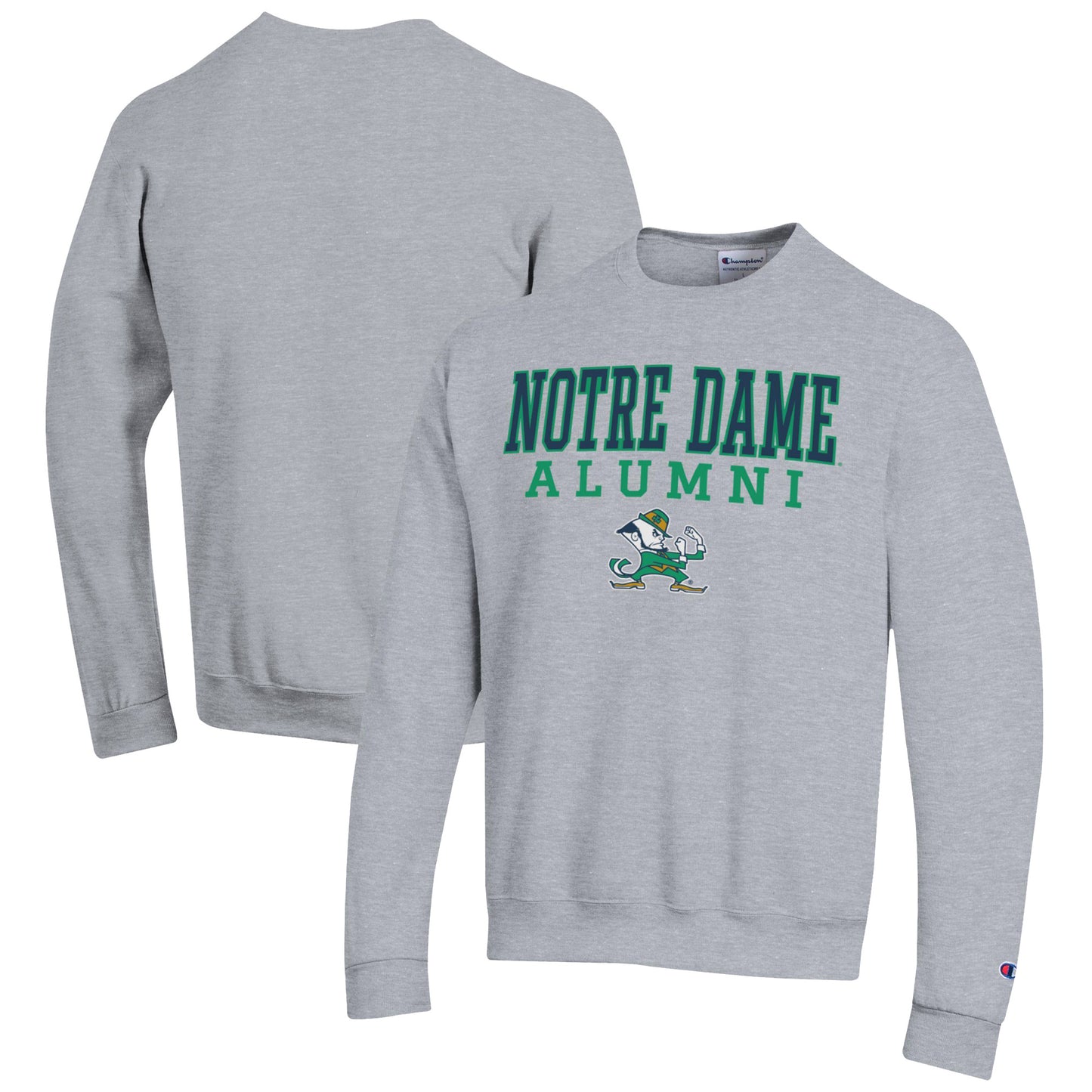Men's Champion Gray Notre Dame Fighting Irish Alumni Logo Pullover Sweatshirt