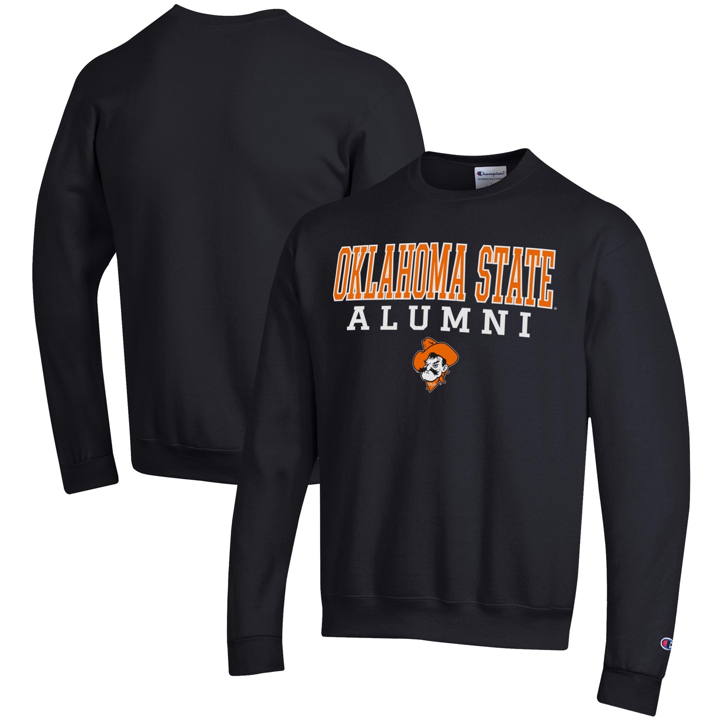 Men's Champion Black Oklahoma State Cowboys Alumni Logo Pullover Sweatshirt