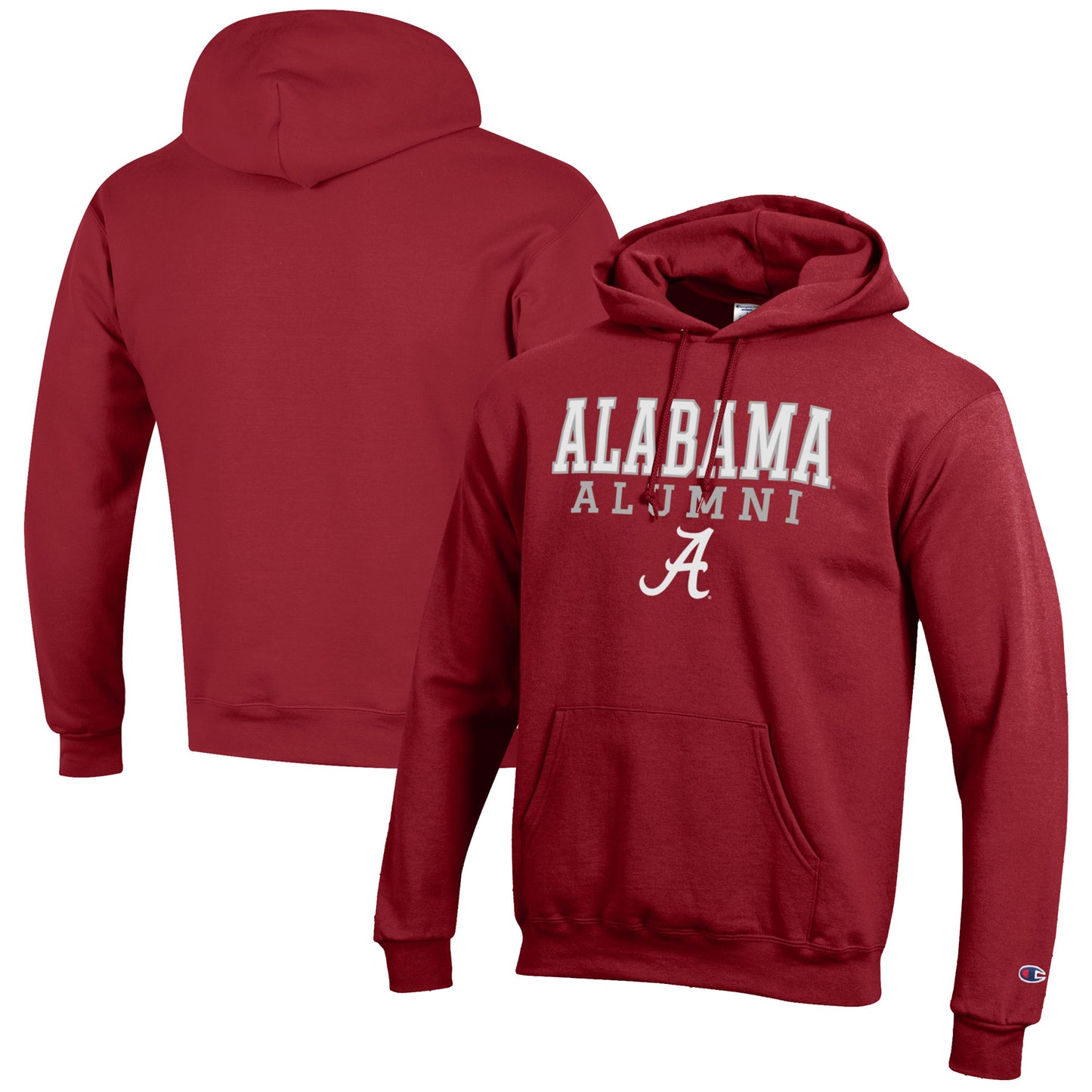 Men's Champion Crimson Alabama Crimson Tide Alumni Logo Stack Pullover Hoodie