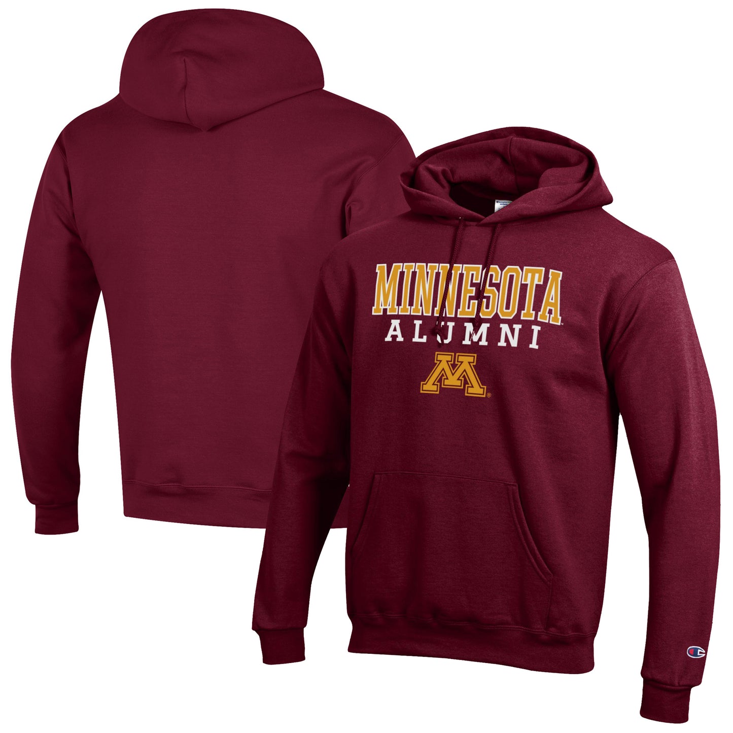 Men's Champion Maroon Minnesota Golden Gophers Alumni Logo Stack Pullover Hoodie