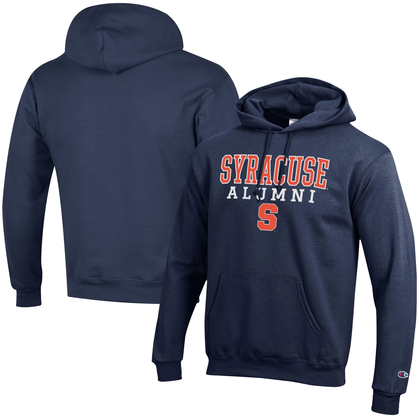 Men's Champion Navy Syracuse Orange Alumni Logo Stack Pullover Hoodie