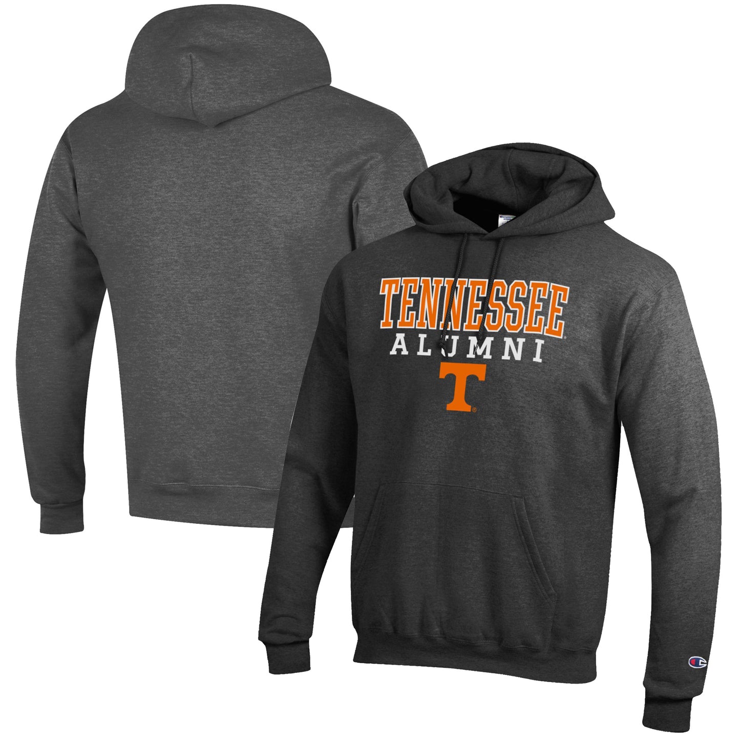 Men's Champion Charcoal Tennessee Volunteers Alumni Logo Stack Pullover Hoodie