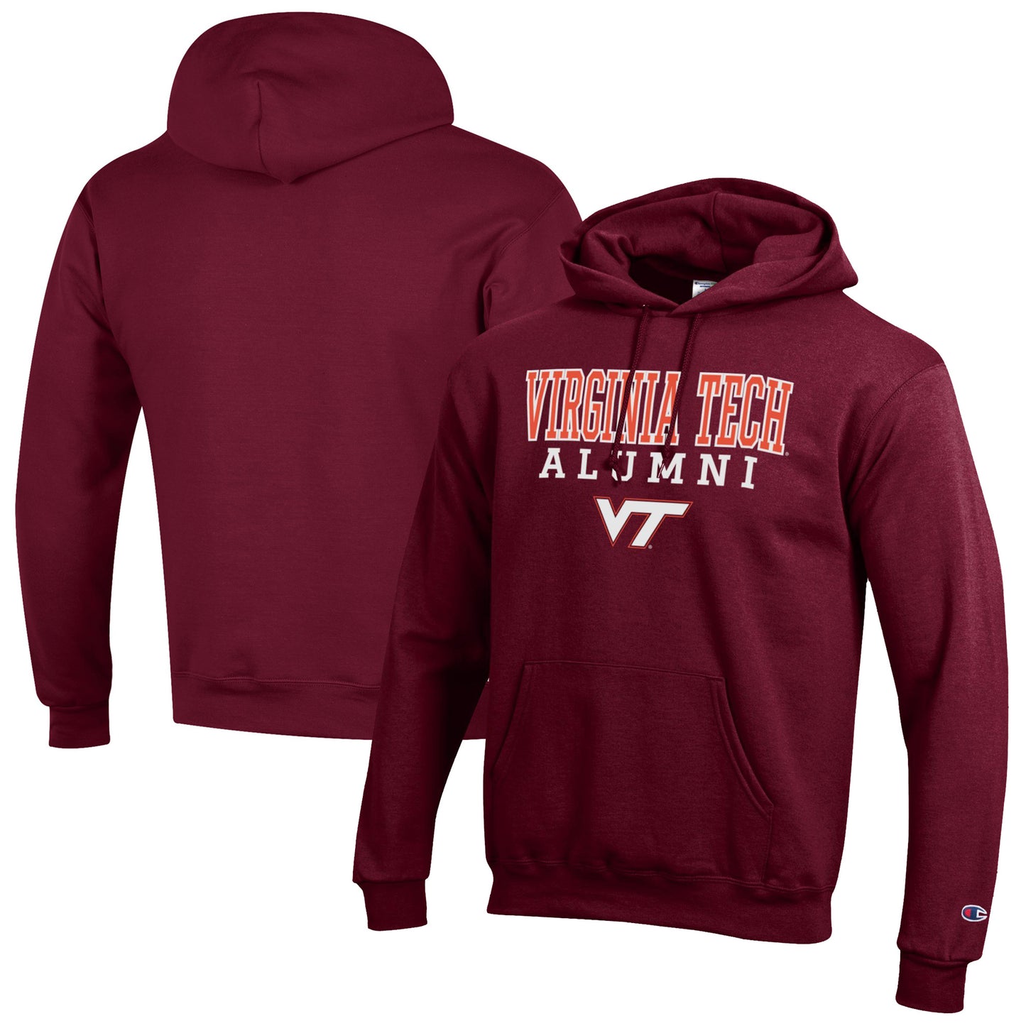 Men's Champion Maroon Virginia Tech Hokies Alumni Logo Stack Pullover Hoodie