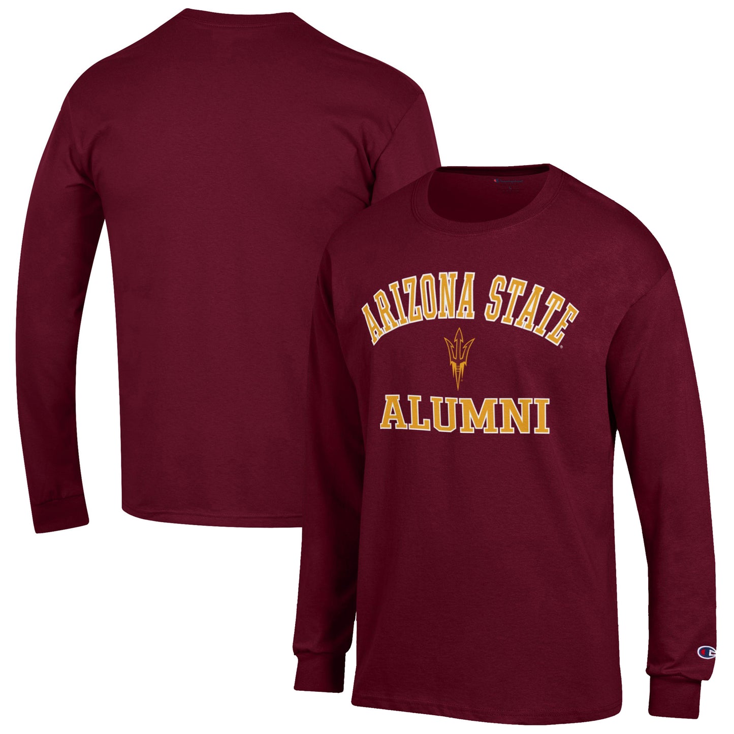 Men's Champion Maroon Arizona State Sun Devils Alumni Logo Long Sleeve T-Shirt