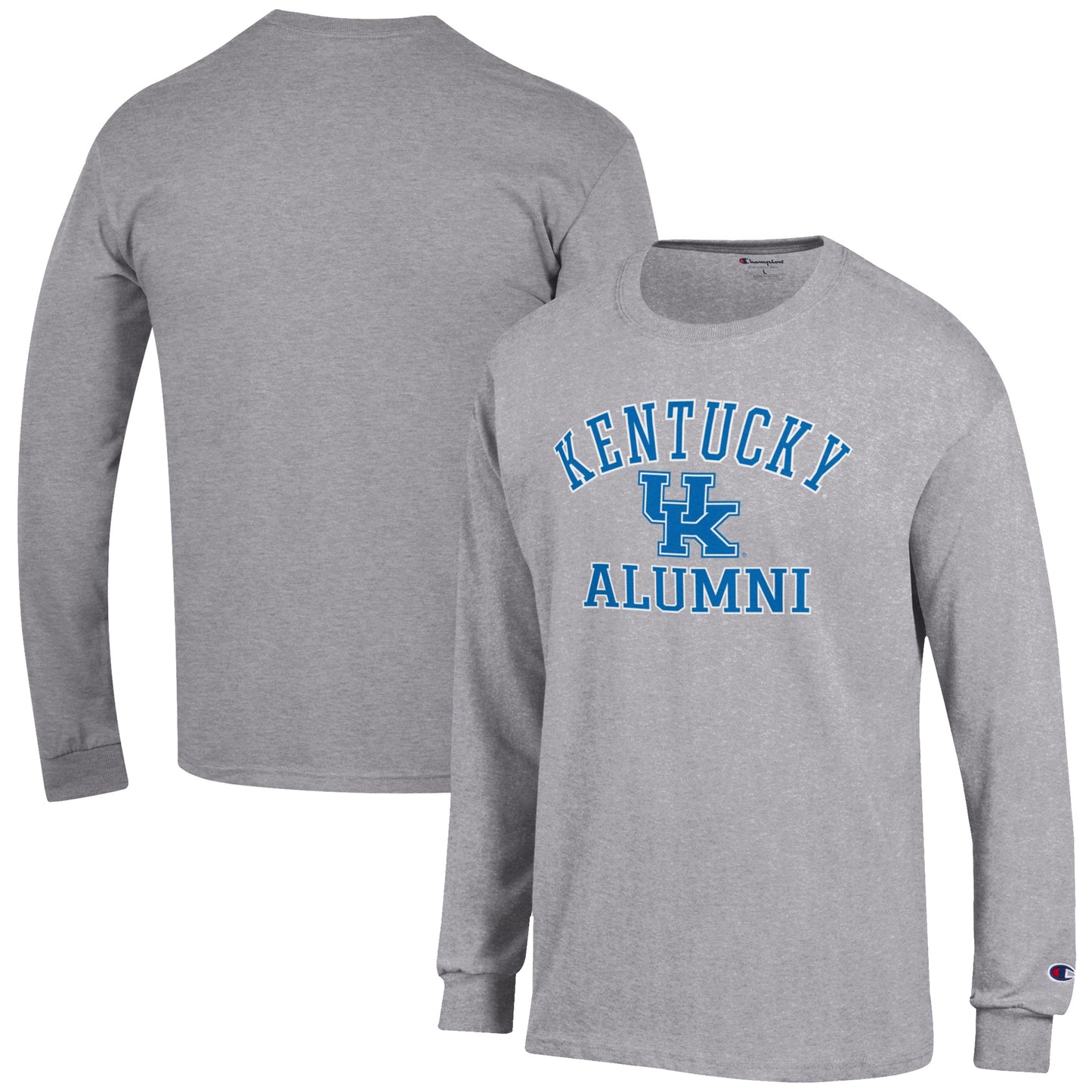 Men's Champion Gray Kentucky Wildcats Alumni Logo Long Sleeve T-Shirt