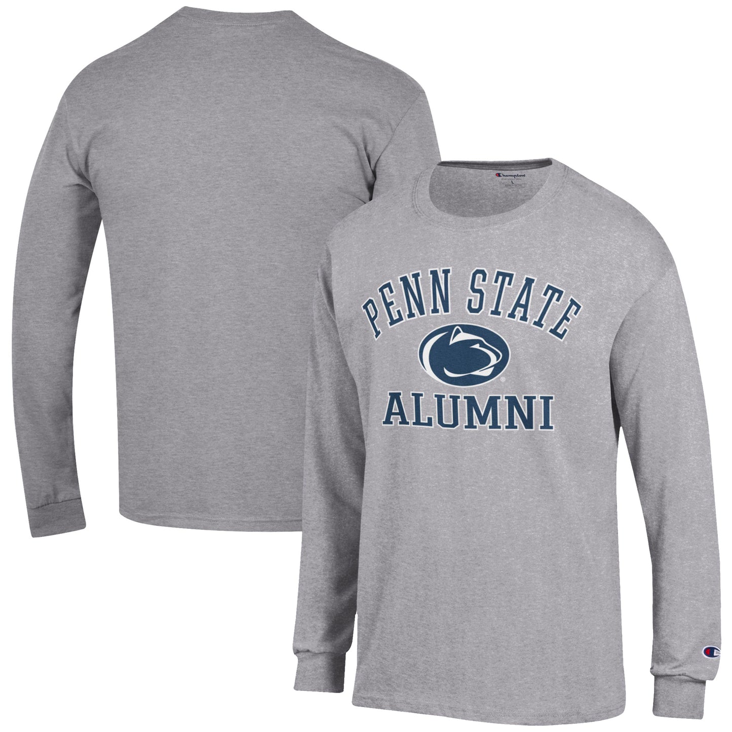 Men's Champion Gray Penn State Nittany Lions Alumni Logo Long Sleeve T-Shirt