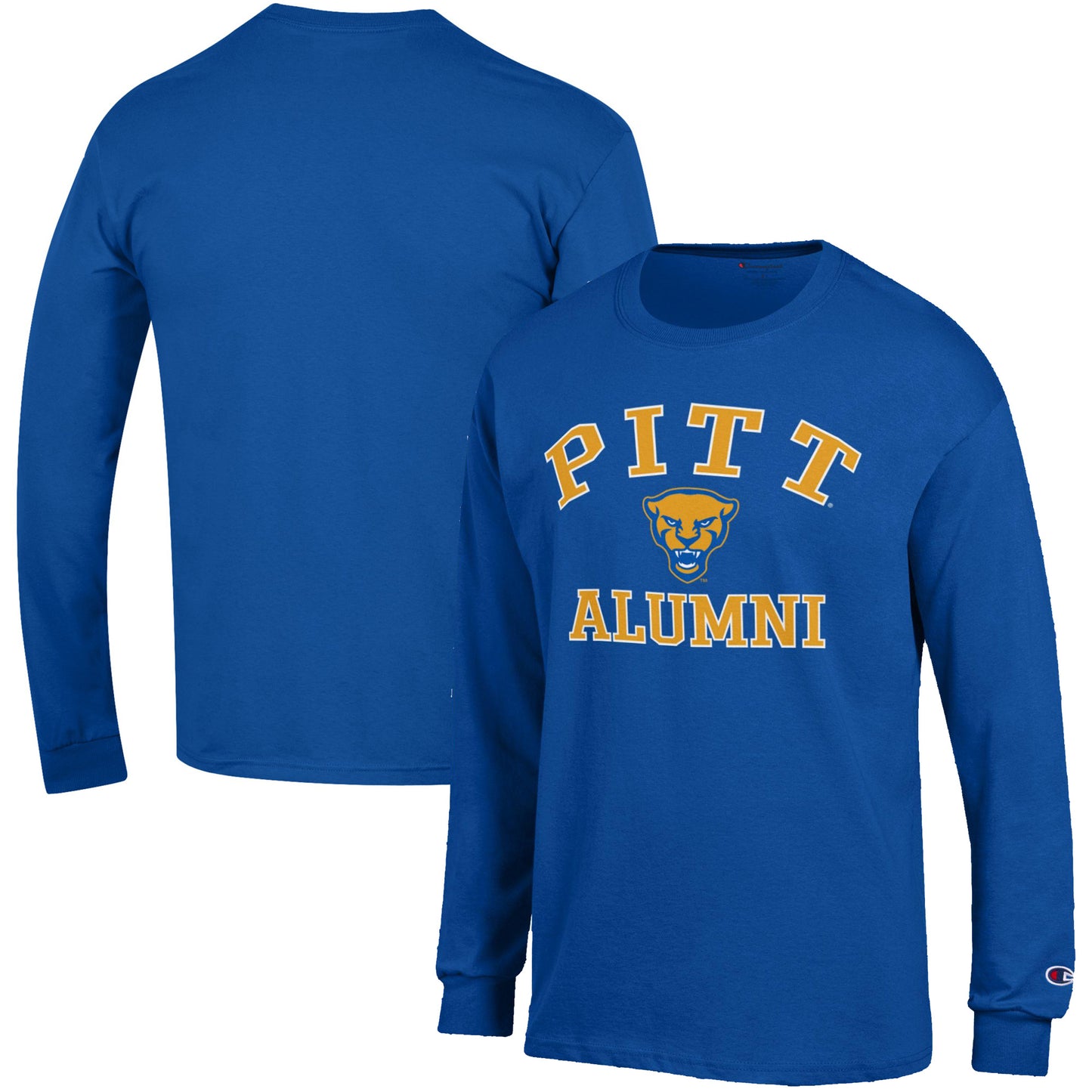 Men's Champion Royal Pitt Panthers Alumni Logo Long Sleeve T-Shirt