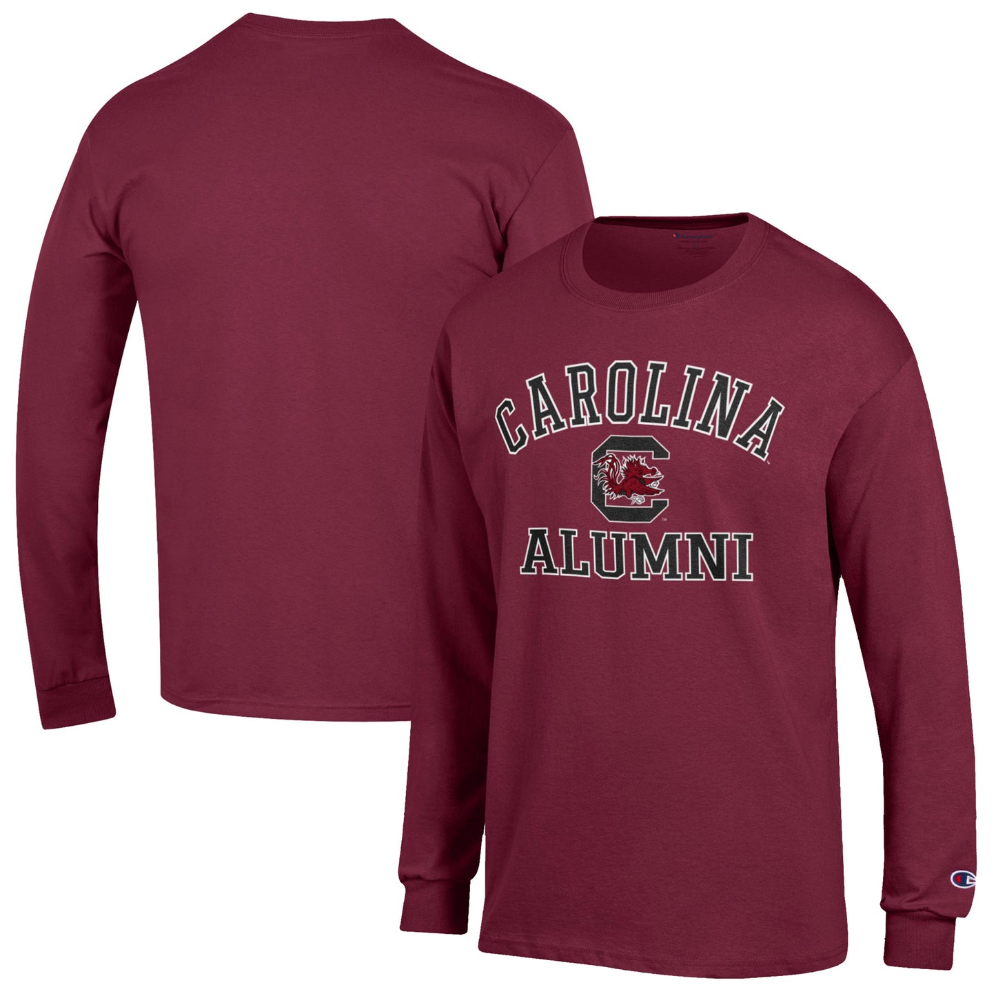 Men's Champion Garnet South Carolina Gamecocks Alumni Logo Long Sleeve T-Shirt