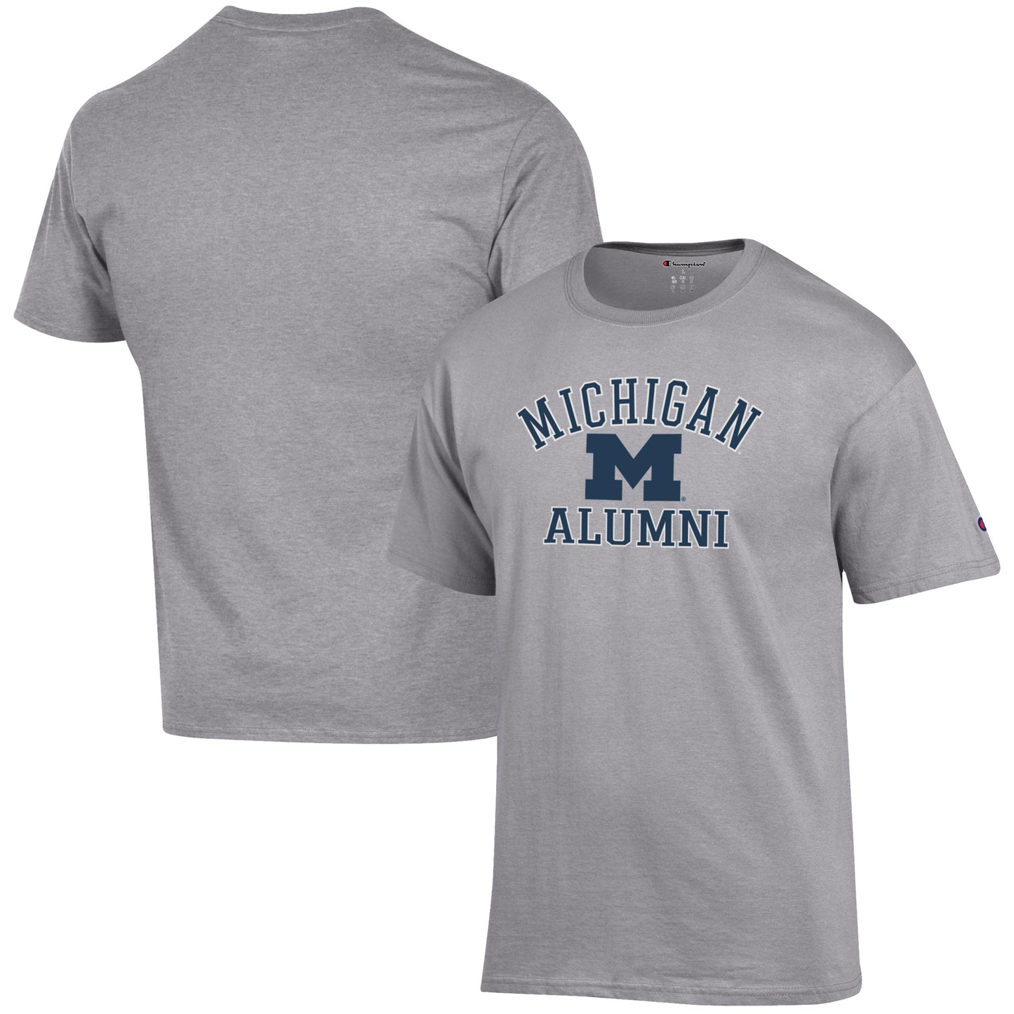 Men's Champion Gray Michigan Wolverines Alumni Logo T-Shirt