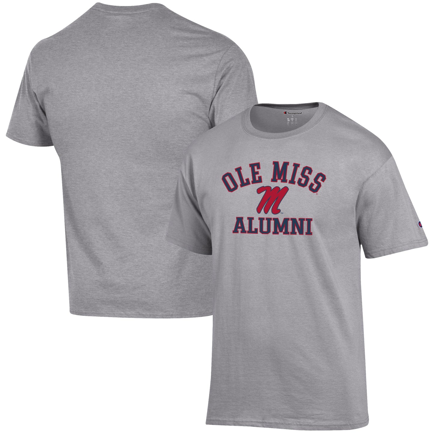 Men's Champion Gray Ole Miss Rebels Alumni Logo T-Shirt