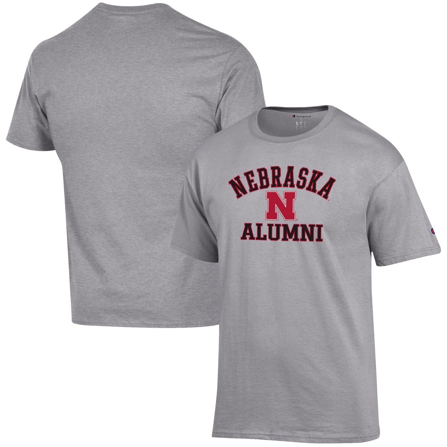 Men's Champion Gray Nebraska Huskers Alumni Logo T-Shirt