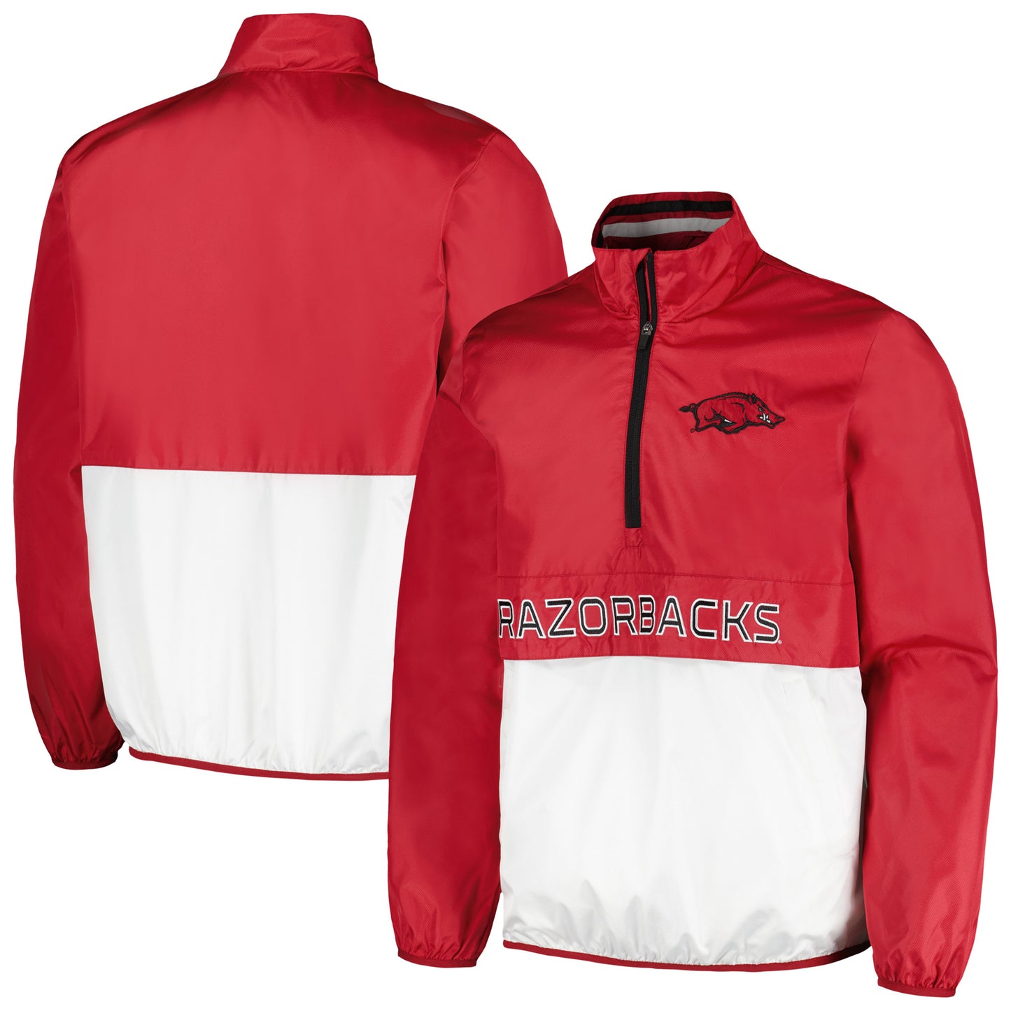 Men's G-III Sports by Carl Banks Cardinal Arkansas Razorbacks Cornerman Half-Zip Top