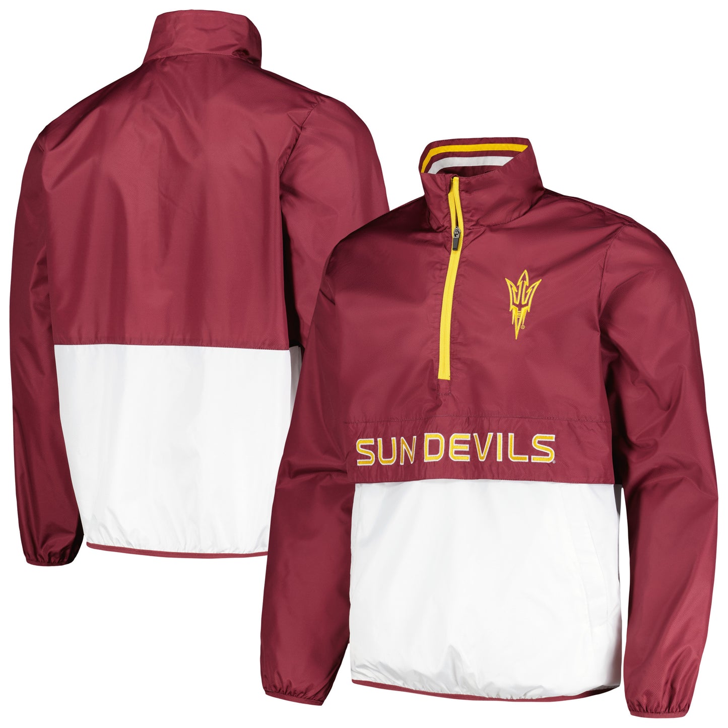 Men's G-III Sports by Carl Banks Maroon Arizona State Sun Devils Cornerman Half-Zip Top