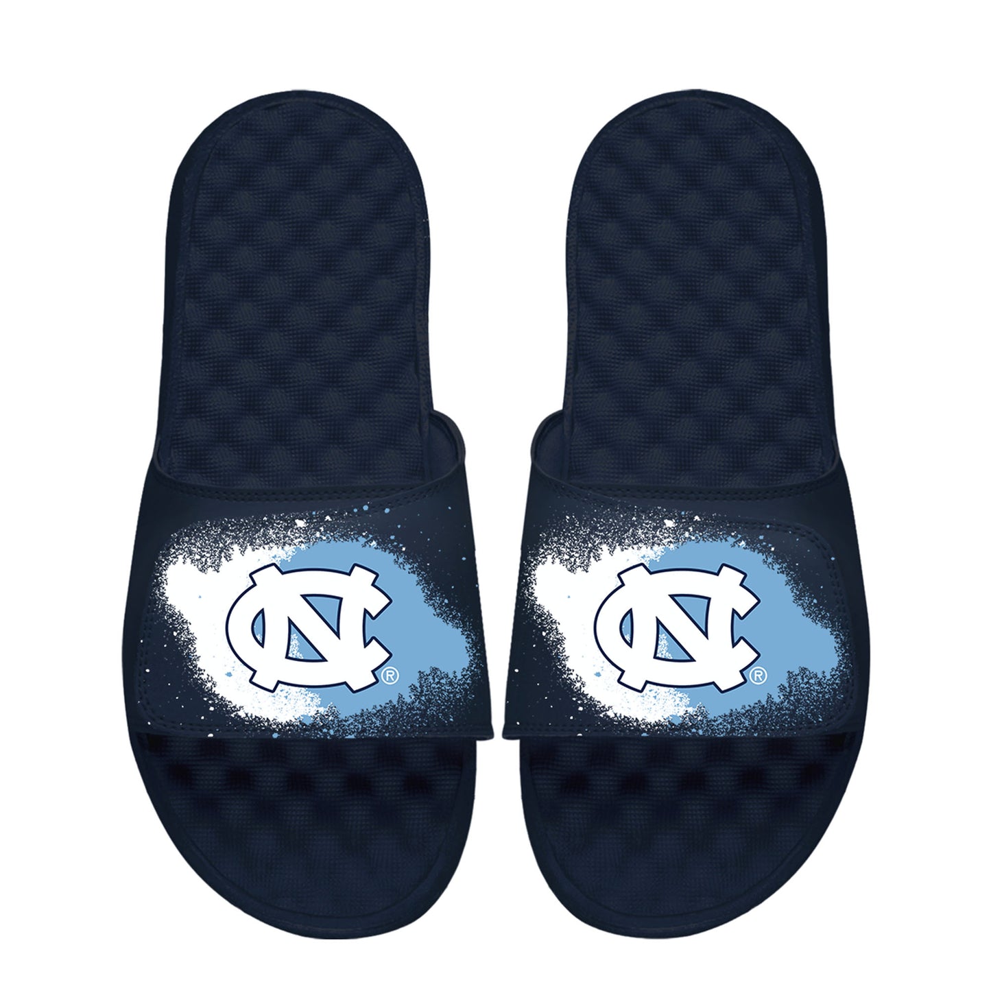 Youth ISlide Navy North Carolina Tar Heels Spray Paint Slide Sandals