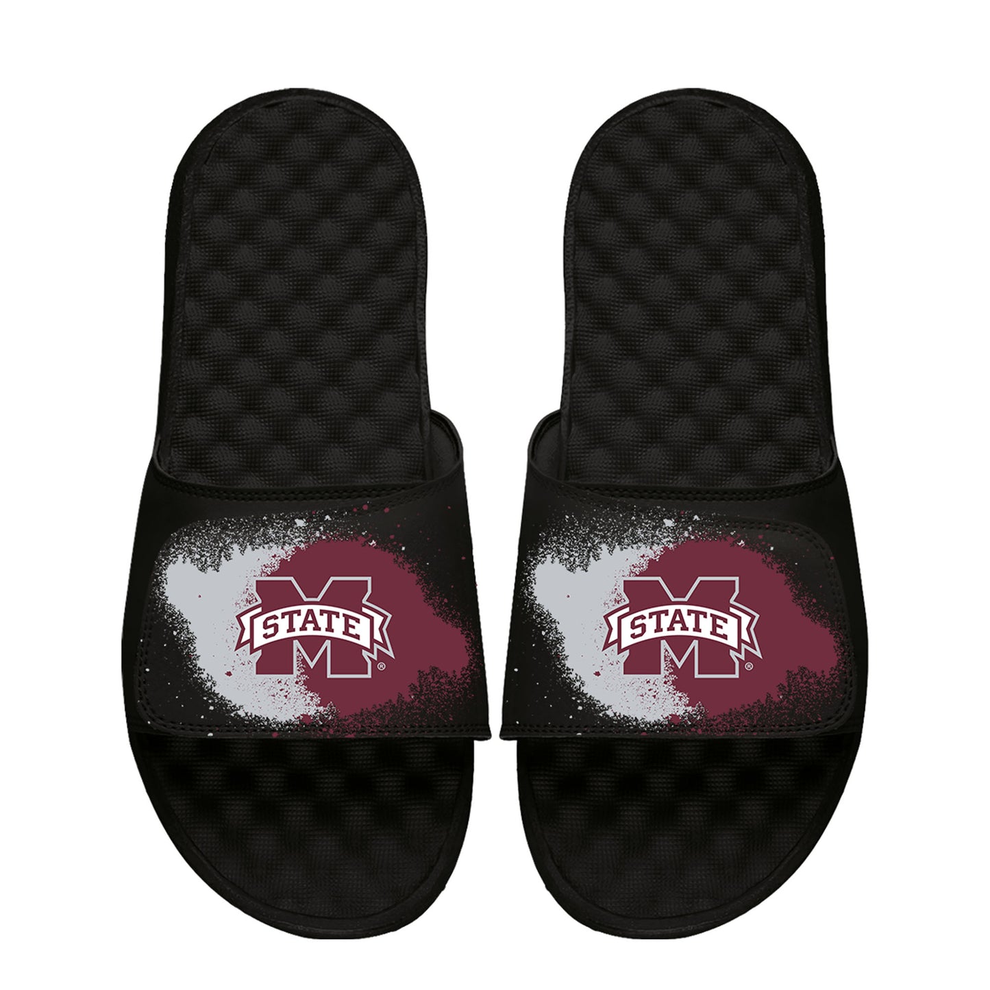 Men's ISlide Black Mississippi State Bulldogs Spray Paint Slide Sandals