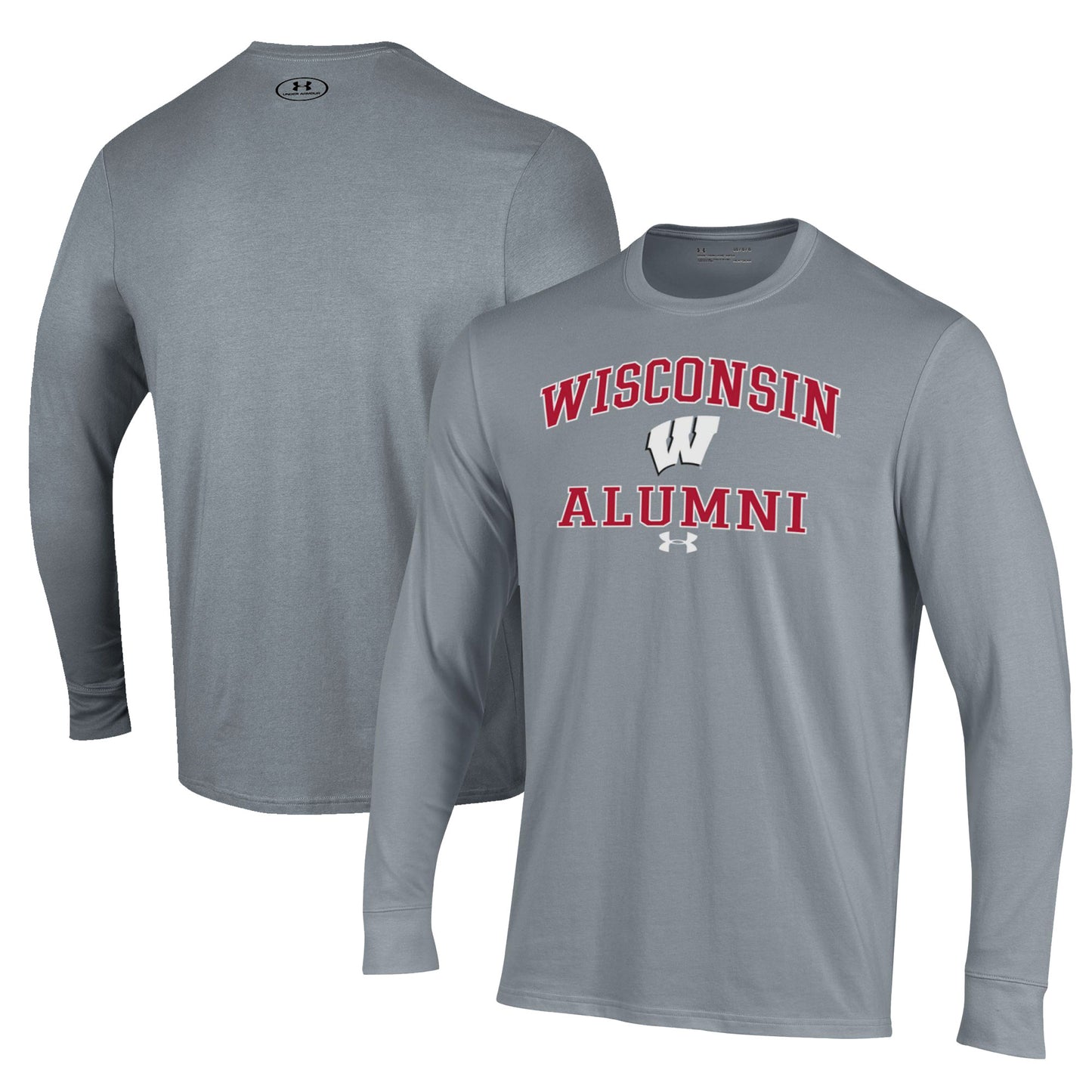Men's Under Armour Gray Wisconsin Badgers Alumni Performance Long Sleeve T-Shirt