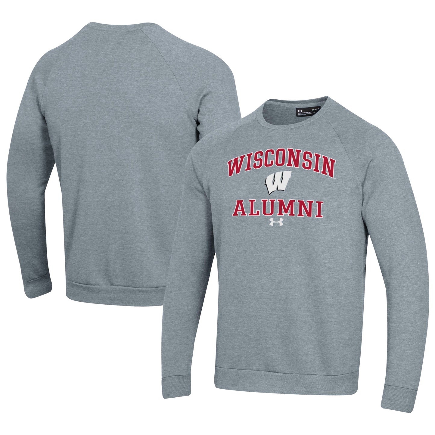 Men's Under Armour Gray Wisconsin Badgers Alumni All Day Pullover Sweatshirt
