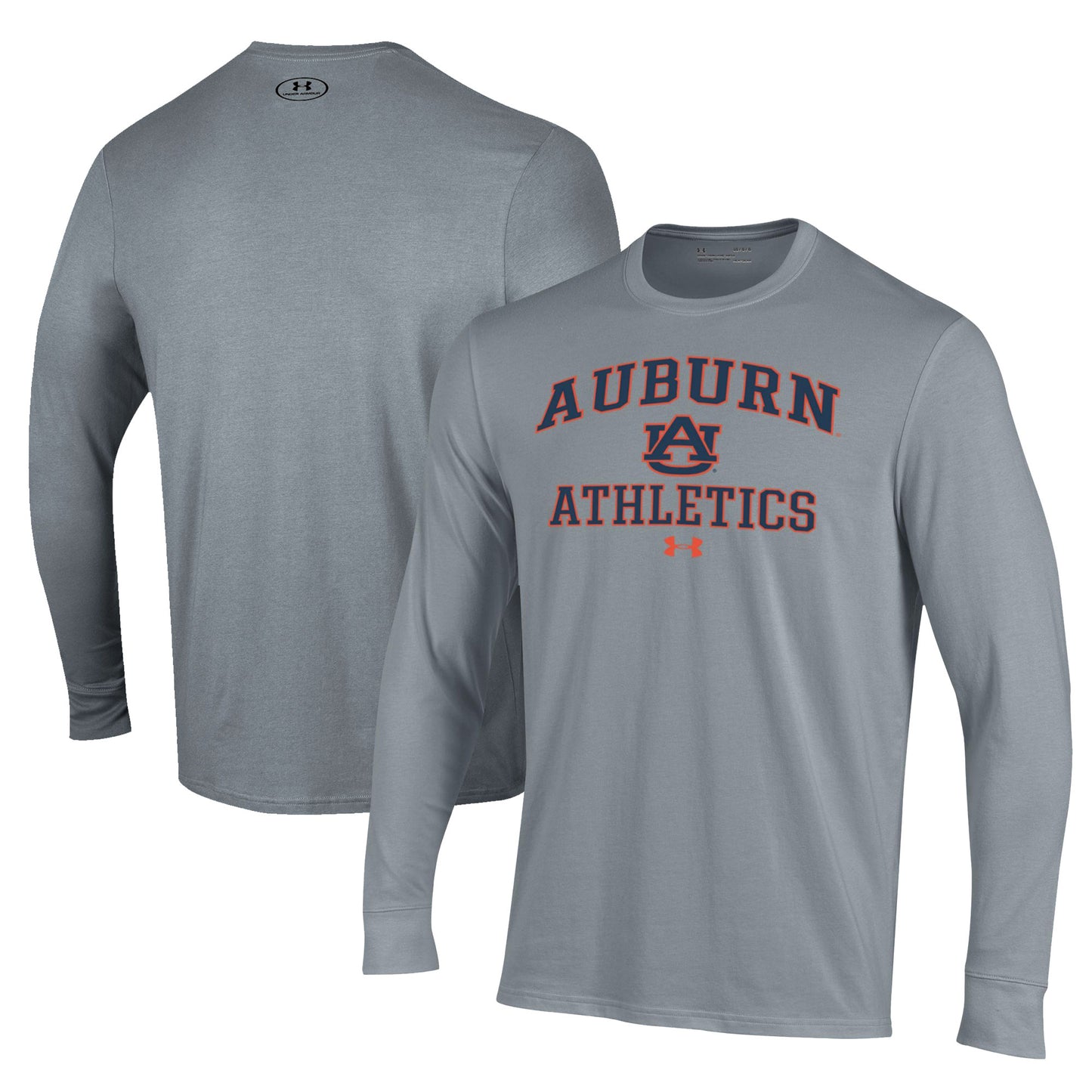 Men's Under Armour Gray Auburn Tigers Athletics Performance Long Sleeve T-Shirt