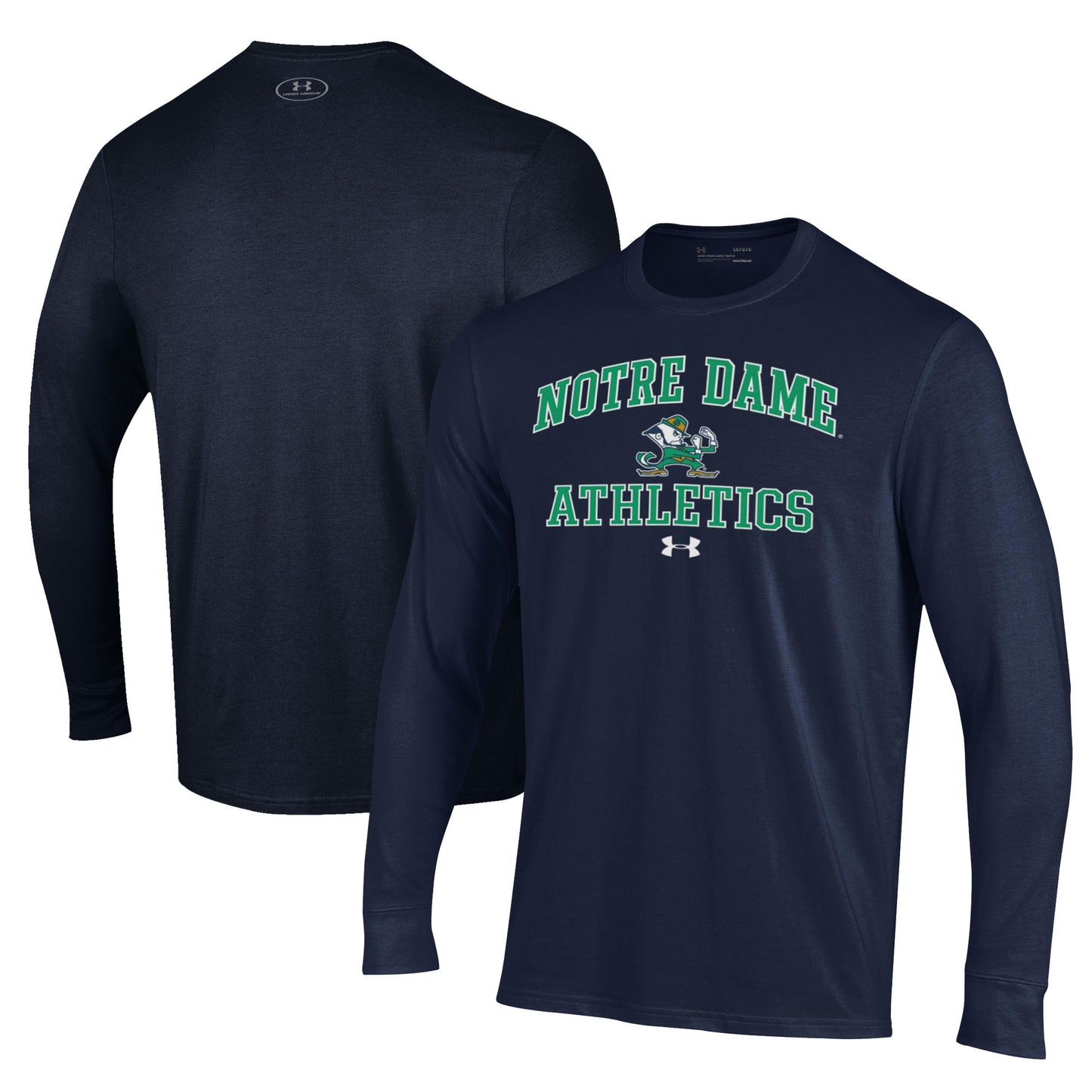 Men's Under Armour Navy Notre Dame Fighting Irish Athletics Performance Long Sleeve T-Shirt