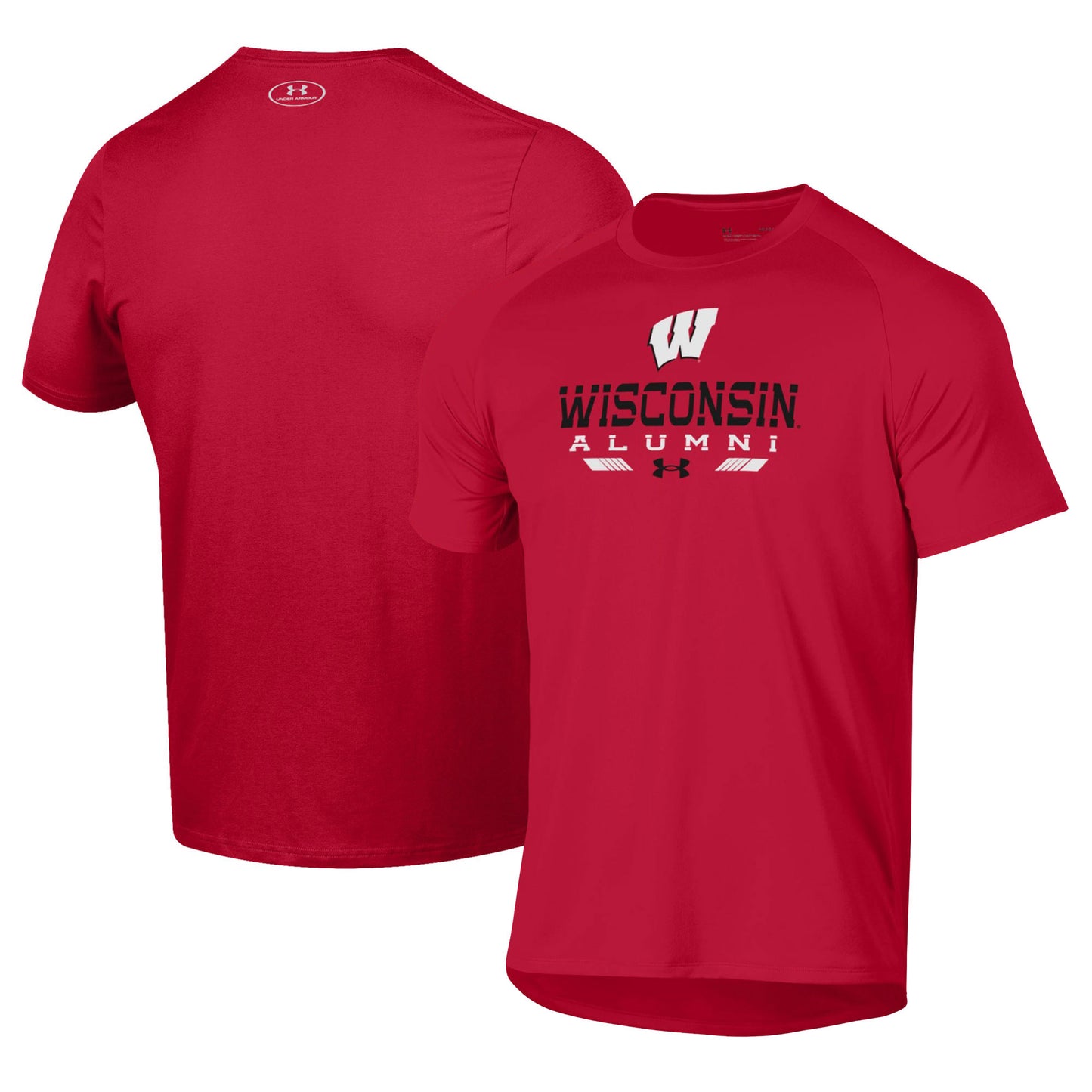 Men's Under Armour Red Wisconsin Badgers Alumni Tech T-Shirt