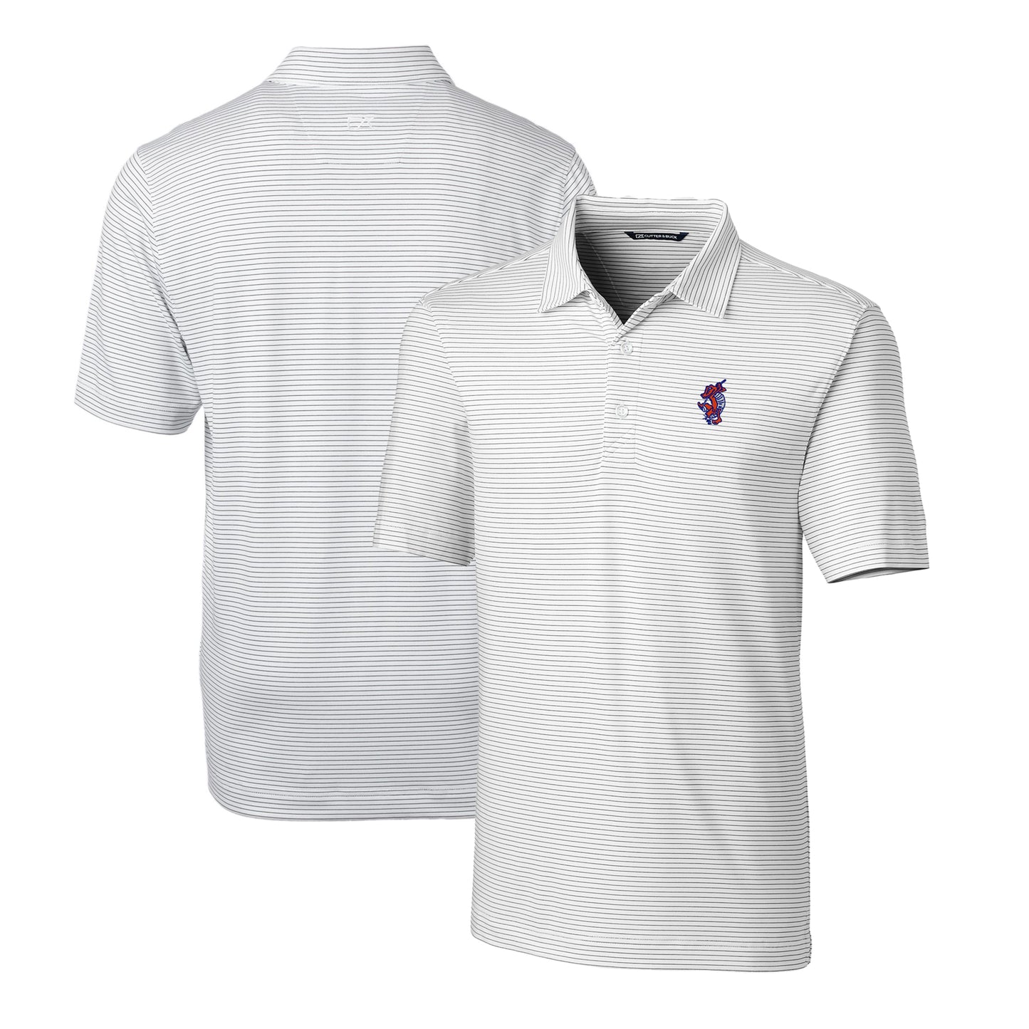 Men's Cutter & Buck White Florida Gators Swinging Gator Big & Tall Forge Pencil Stripe Polo
