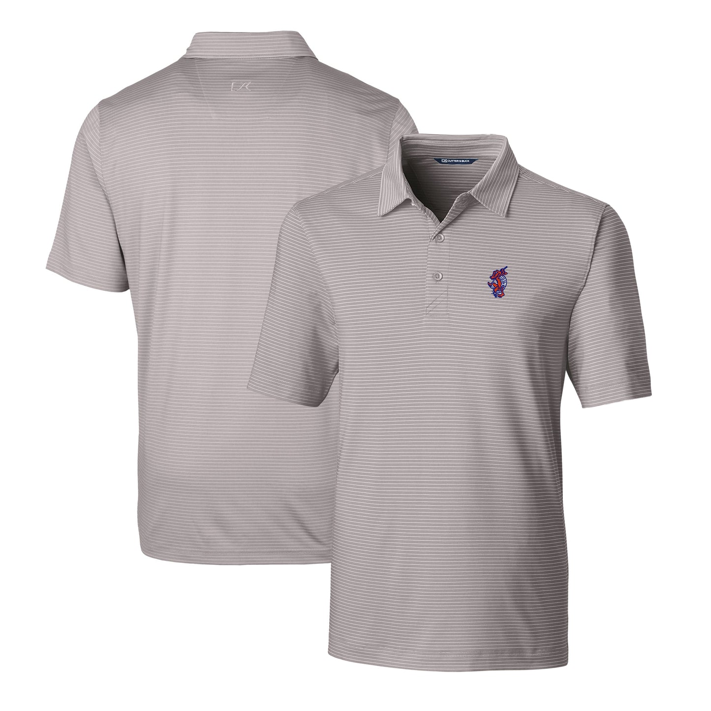Men's Cutter & Buck Gray Florida Gators Swinging Gator Big & Tall Forge Pencil Stripe Polo