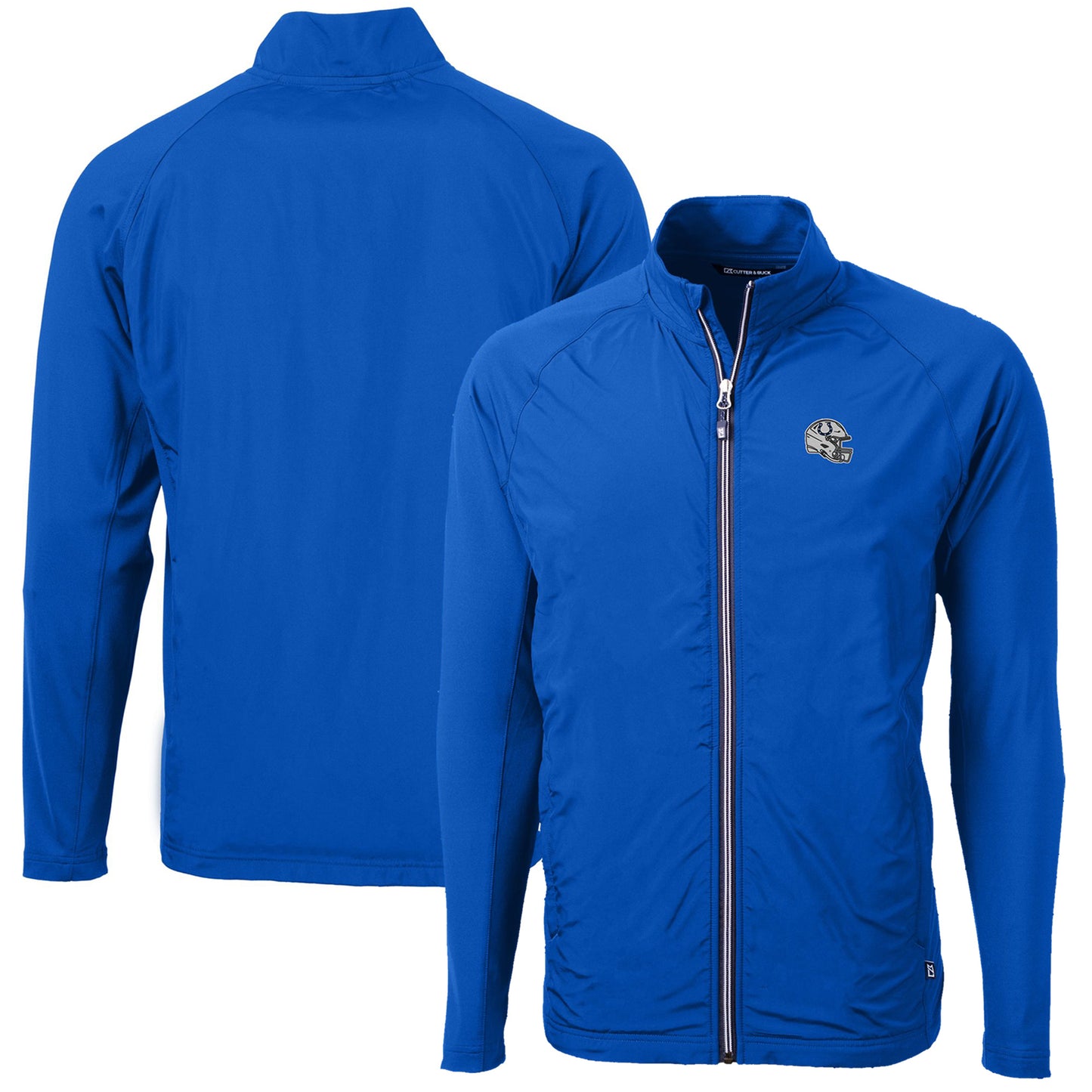 Men's Cutter & Buck Royal Indianapolis Colts Helmet Adapt Eco Knit Hybrid Recycled Full-Zip Jacket