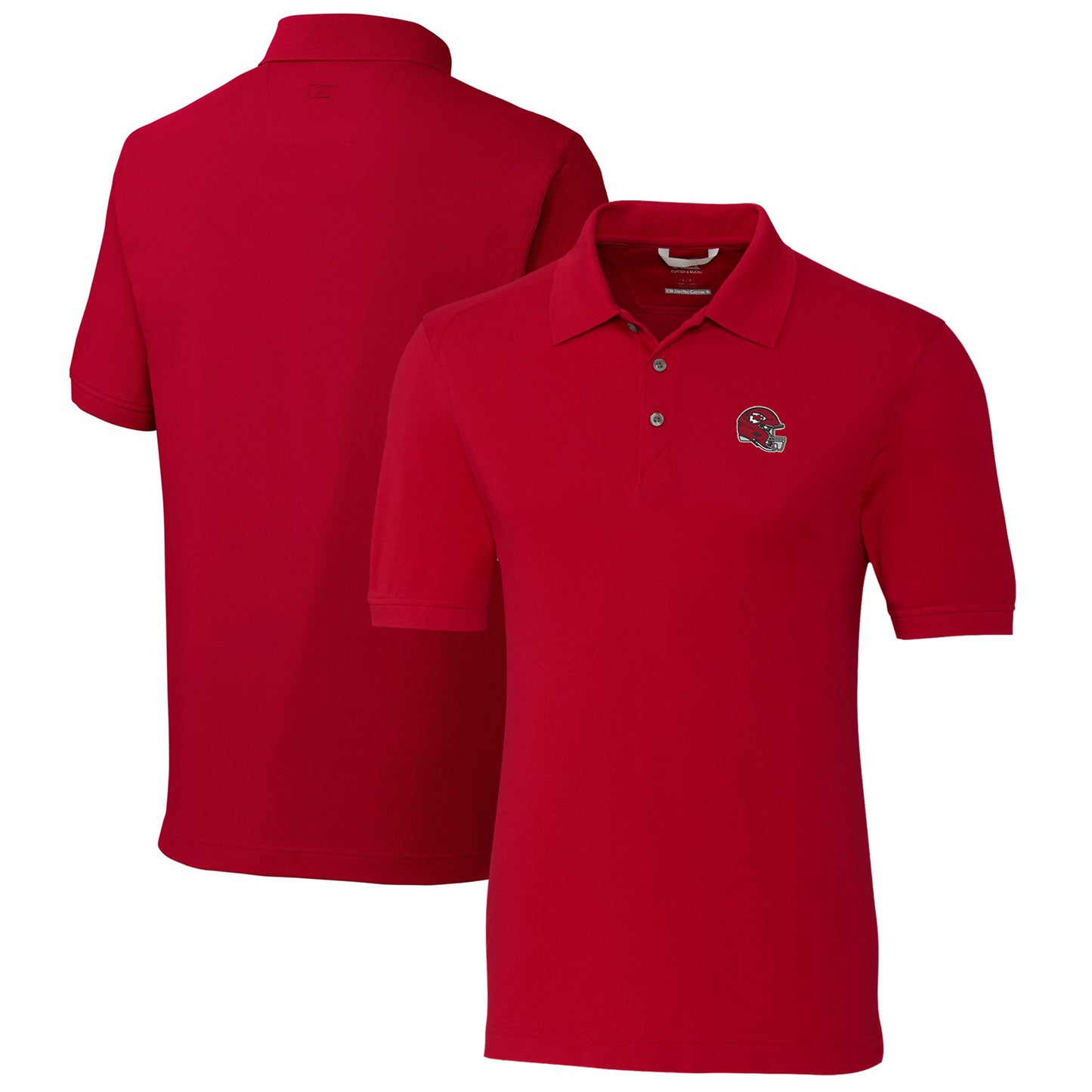 Men's Cutter & Buck Red Kansas City Chiefs Helmet Advantage Tri-Blend Pique Polo