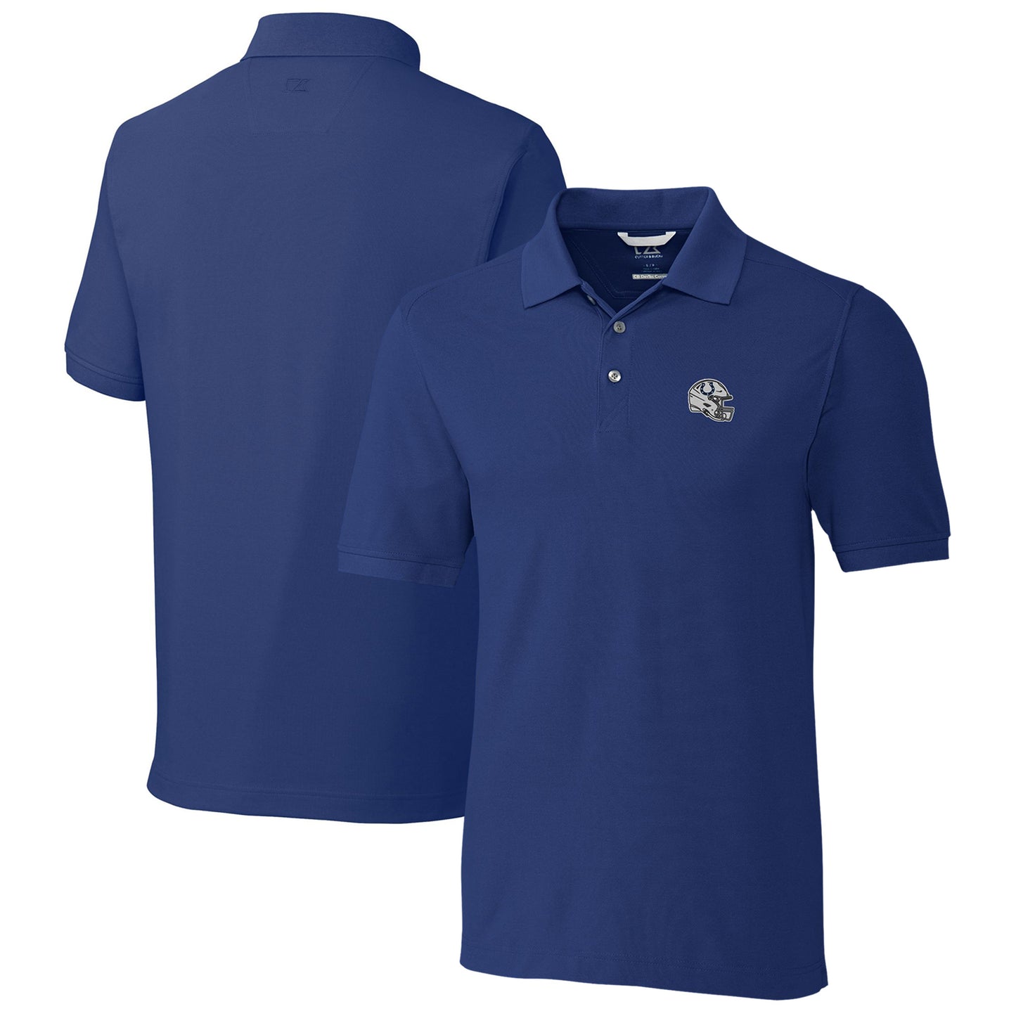 Men's Cutter & Buck Royal Indianapolis Colts Helmet Advantage Tri-Blend Pique Polo