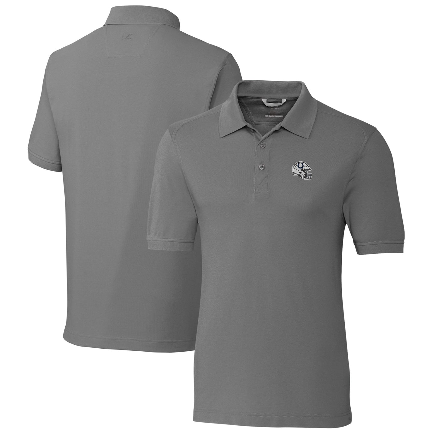 Men's Cutter & Buck Gray Indianapolis Colts Helmet Advantage Tri-Blend Pique Polo