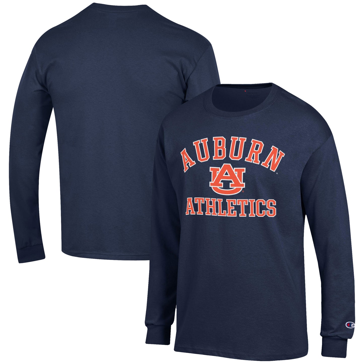 Men's Champion Navy Auburn Tigers Athletics Logo Long Sleeve T-Shirt