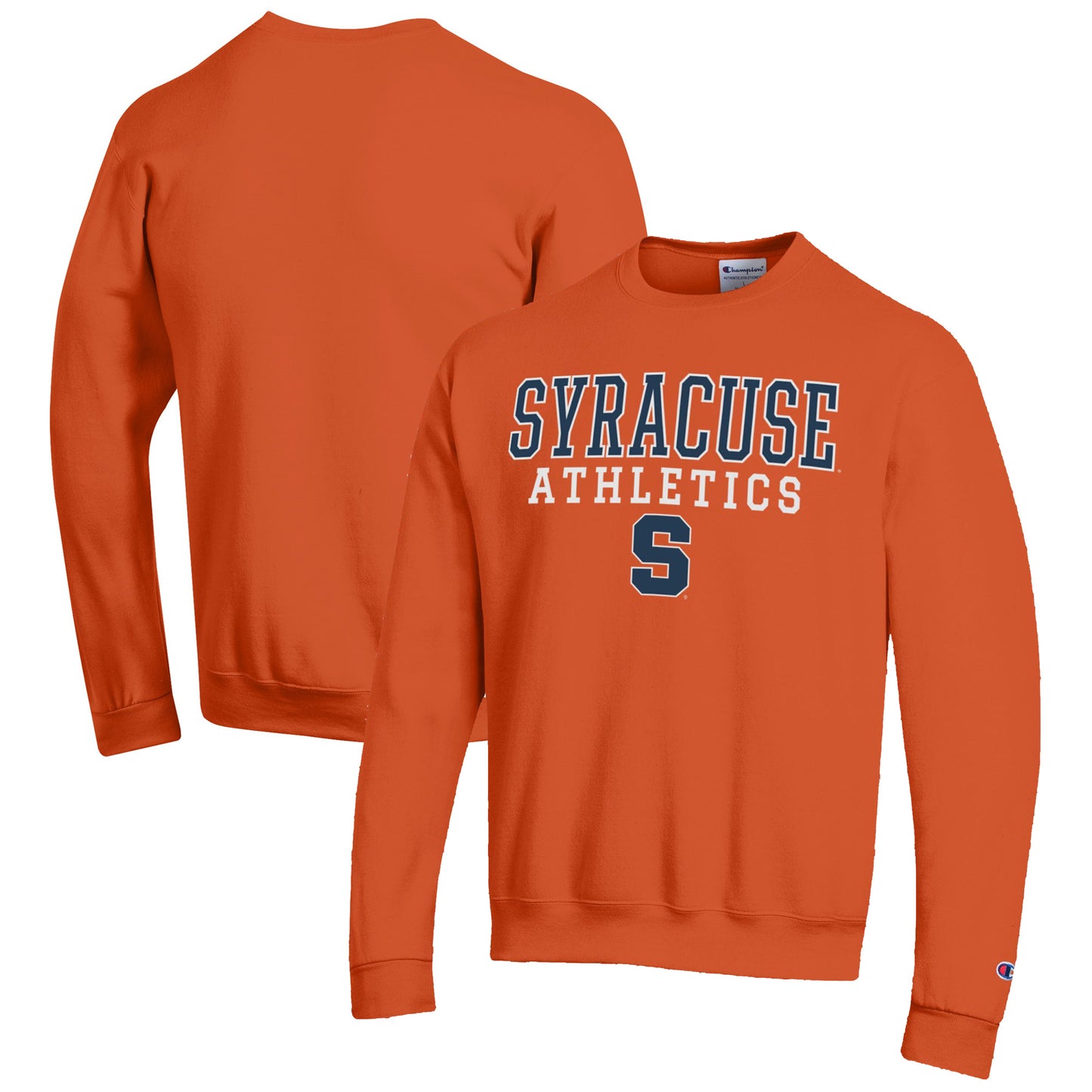 Men's Champion Orange Syracuse Orange Athletics Logo Stack Pullover Sweatshirt