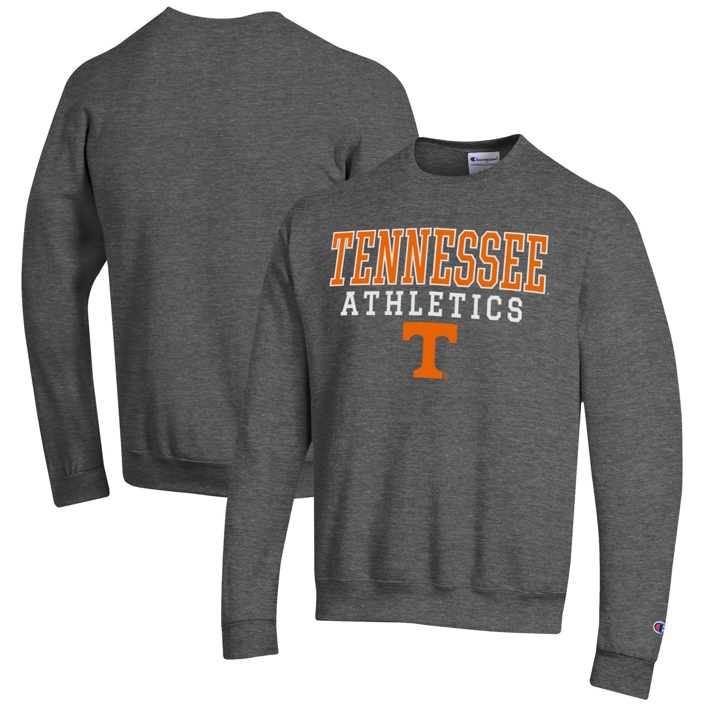Men's Champion Charcoal Tennessee Volunteers Athletics Logo Stack Pullover Sweatshirt