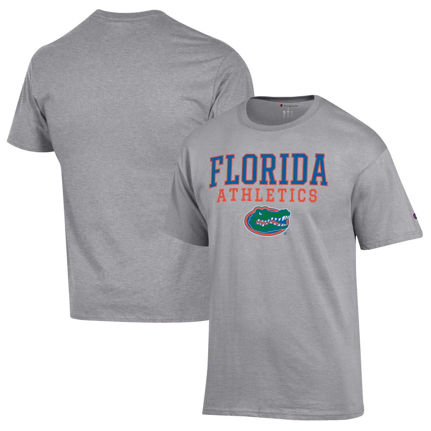 Men's Champion Gray Florida Gators Athletics Logo Stack T-Shirt