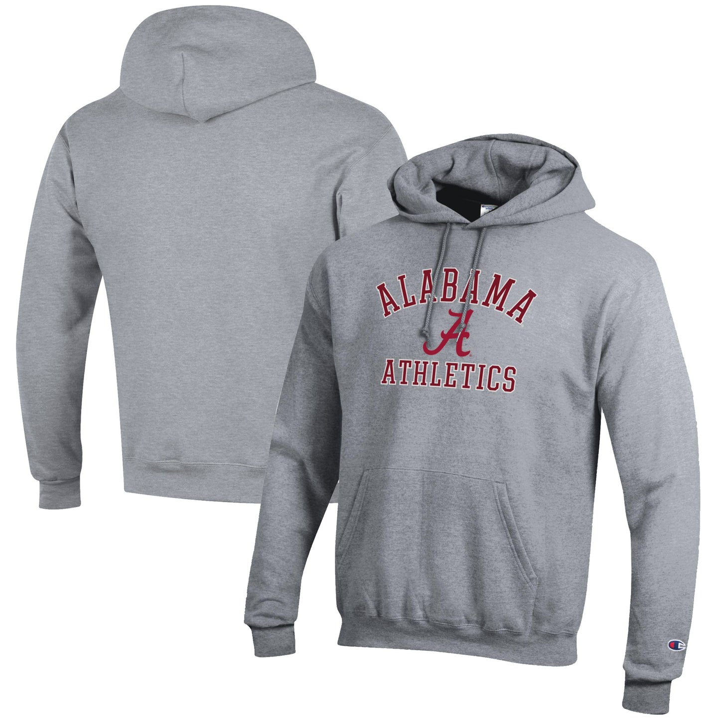 Men's Champion Gray Alabama Crimson Tide Athletics Logo Pullover Hoodie
