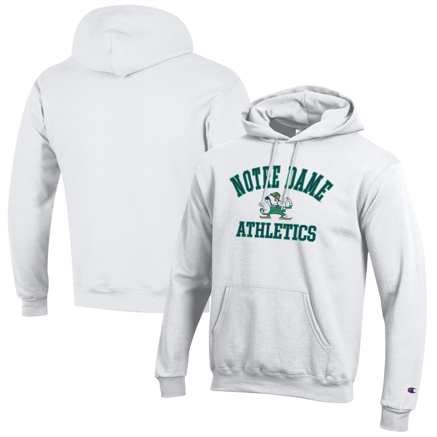 Men's Champion White Notre Dame Fighting Irish Athletics Logo Pullover Hoodie