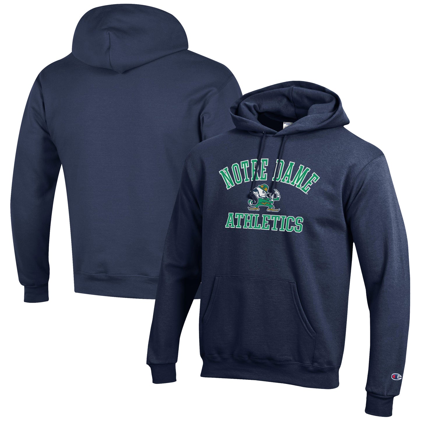 Men's Champion Navy Notre Dame Fighting Irish Athletics Logo Pullover Hoodie