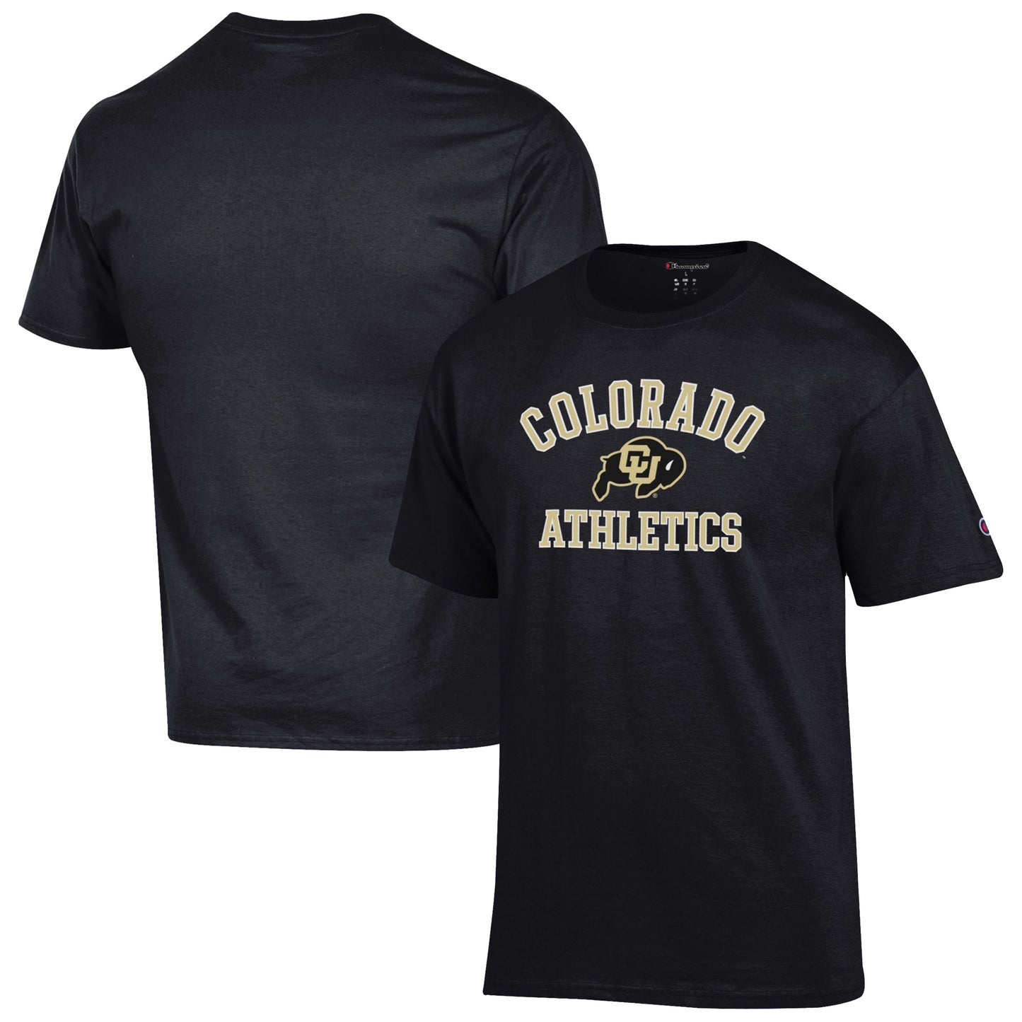 Men's Champion Black Colorado Buffaloes Athletics Logo T-Shirt