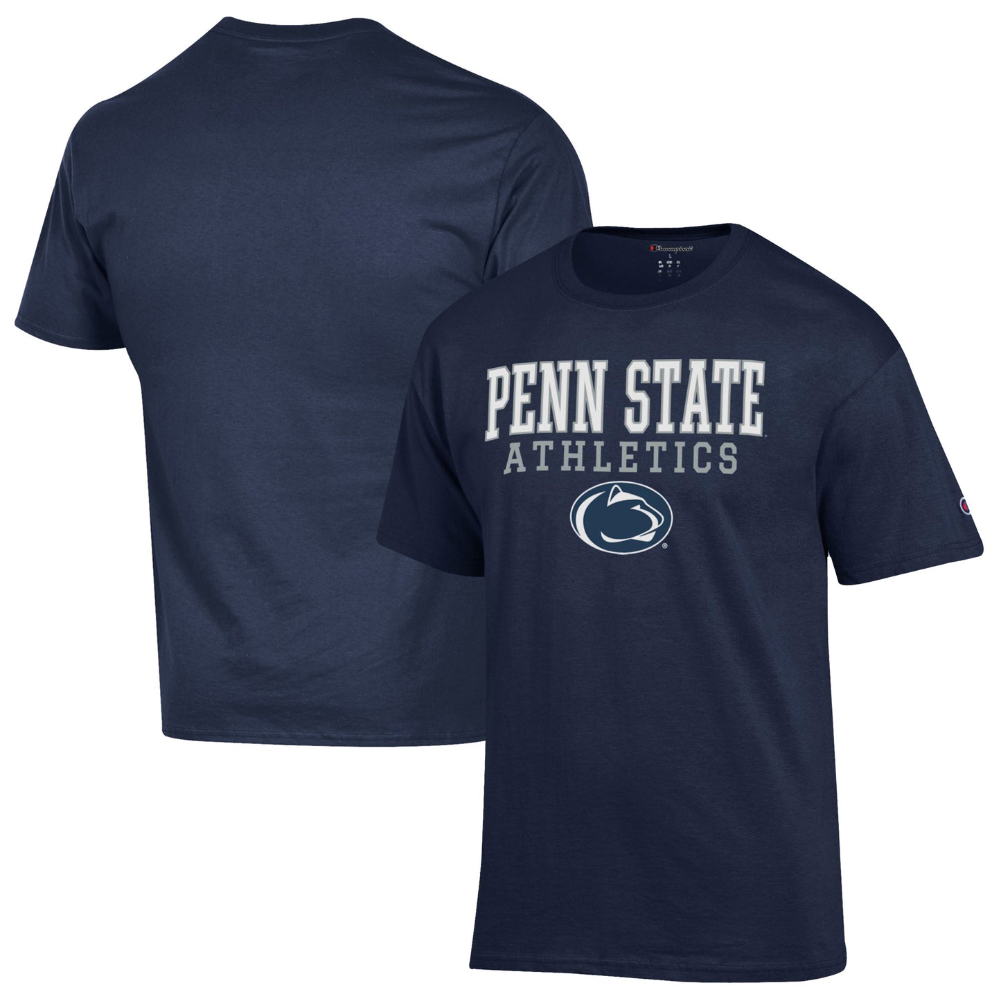 Men's Champion Navy Penn State Nittany Lions Athletics Logo Stack T-Shirt
