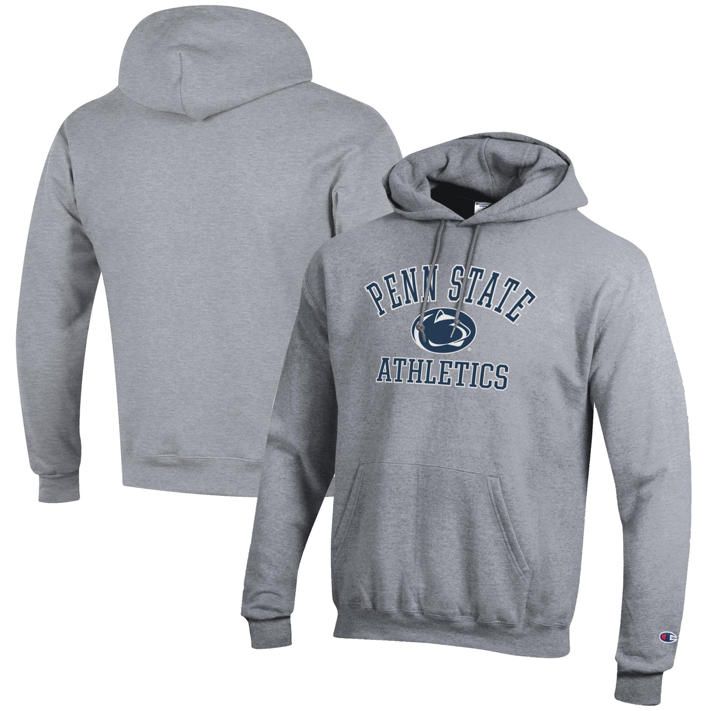 Men's Champion Gray Penn State Nittany Lions Athletics Logo Pullover Hoodie