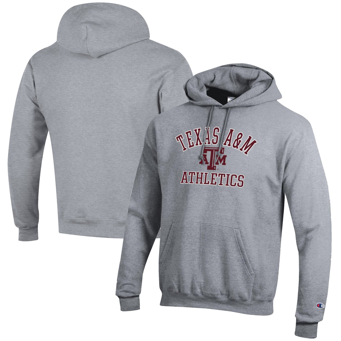 Men's Champion Gray Texas A&M Aggies Athletics Logo Pullover Hoodie