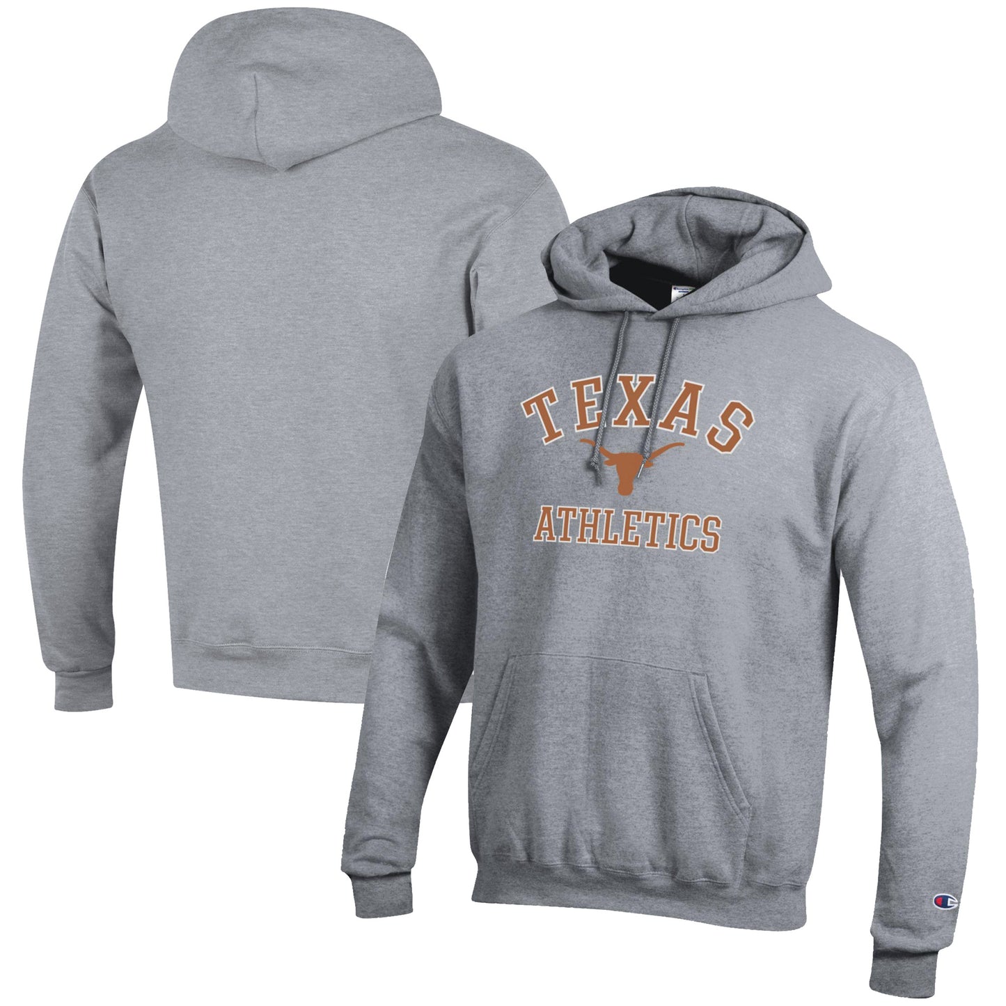 Men's Champion Gray Texas Longhorns Athletics Logo Pullover Hoodie